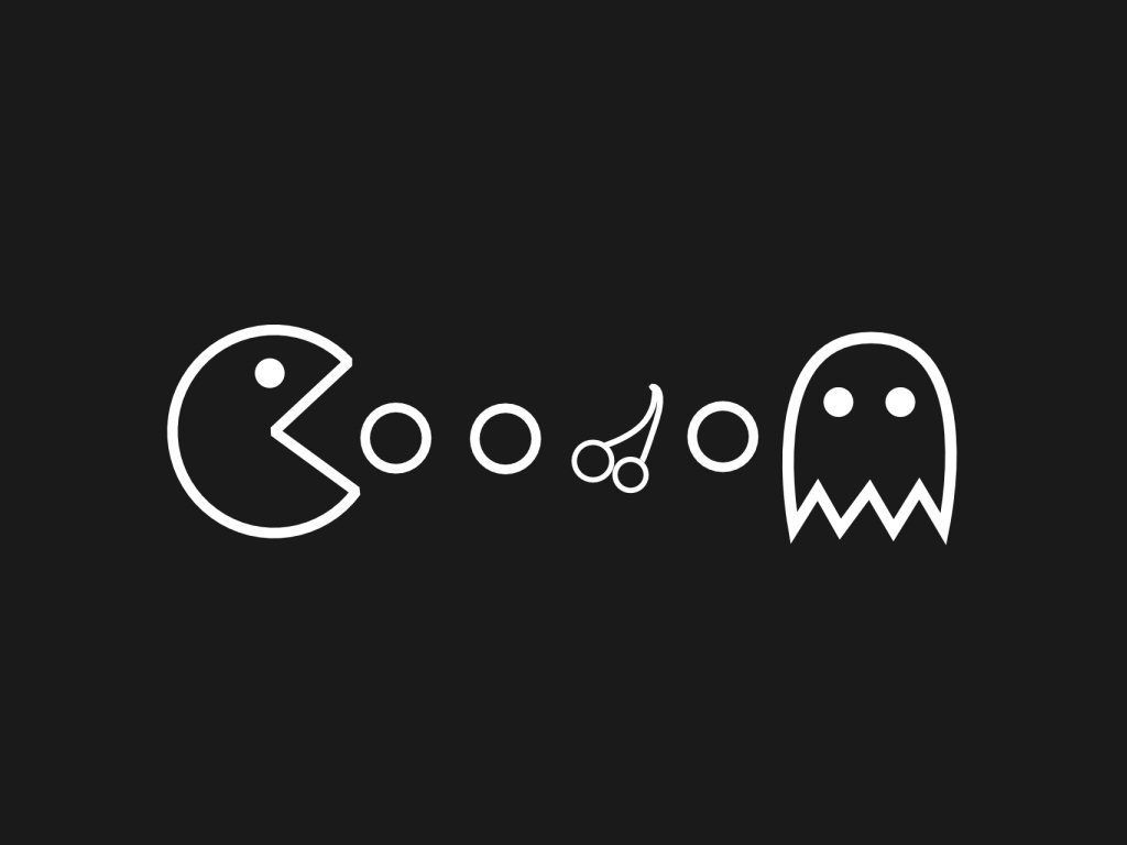 Pac-Man e fantasma minimal, 1024x768 HD, Laptop