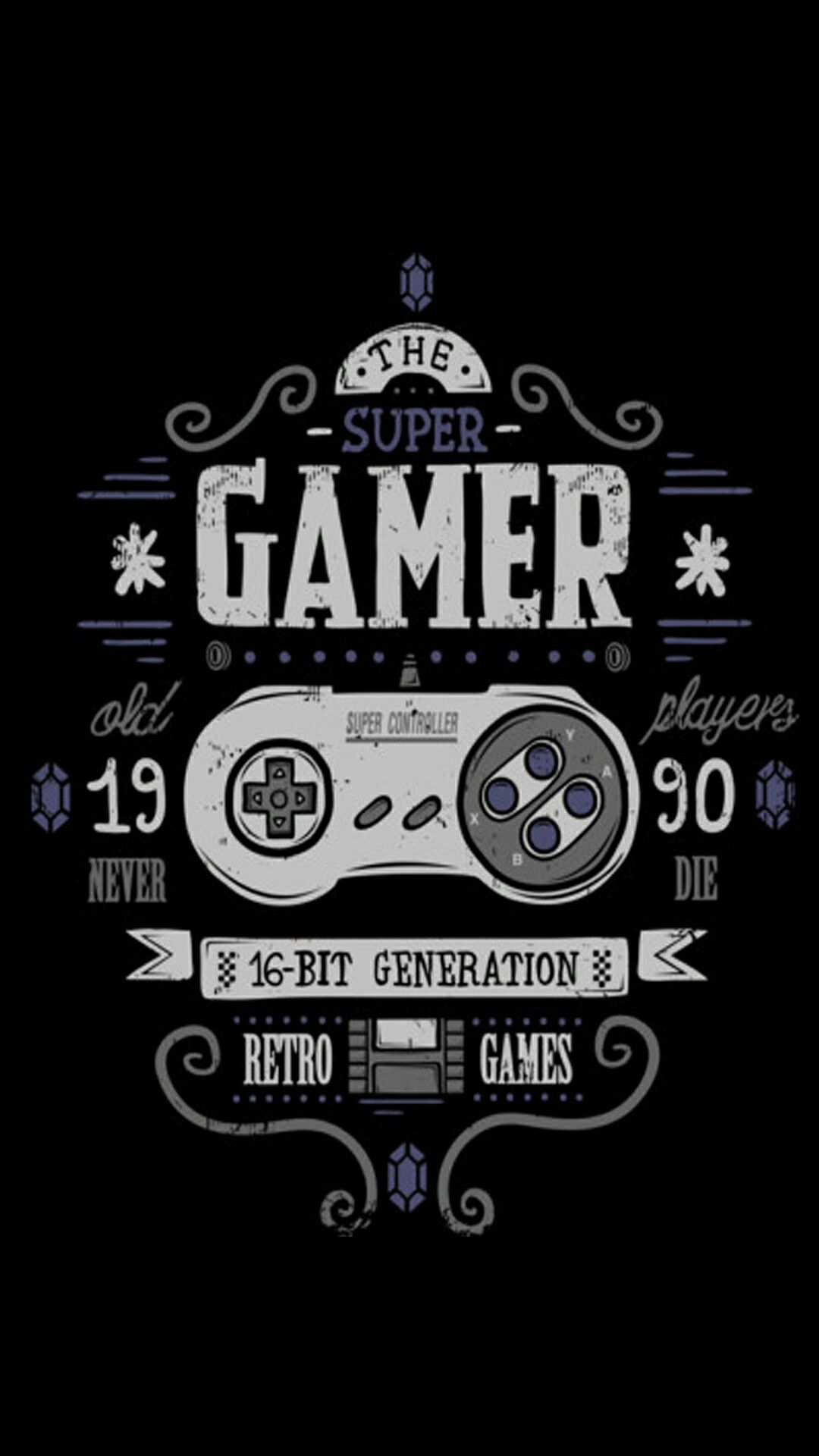 Controller retro Gamer bianco nero, 1080x1920 Full HD Verticale, Samsung Galaxy