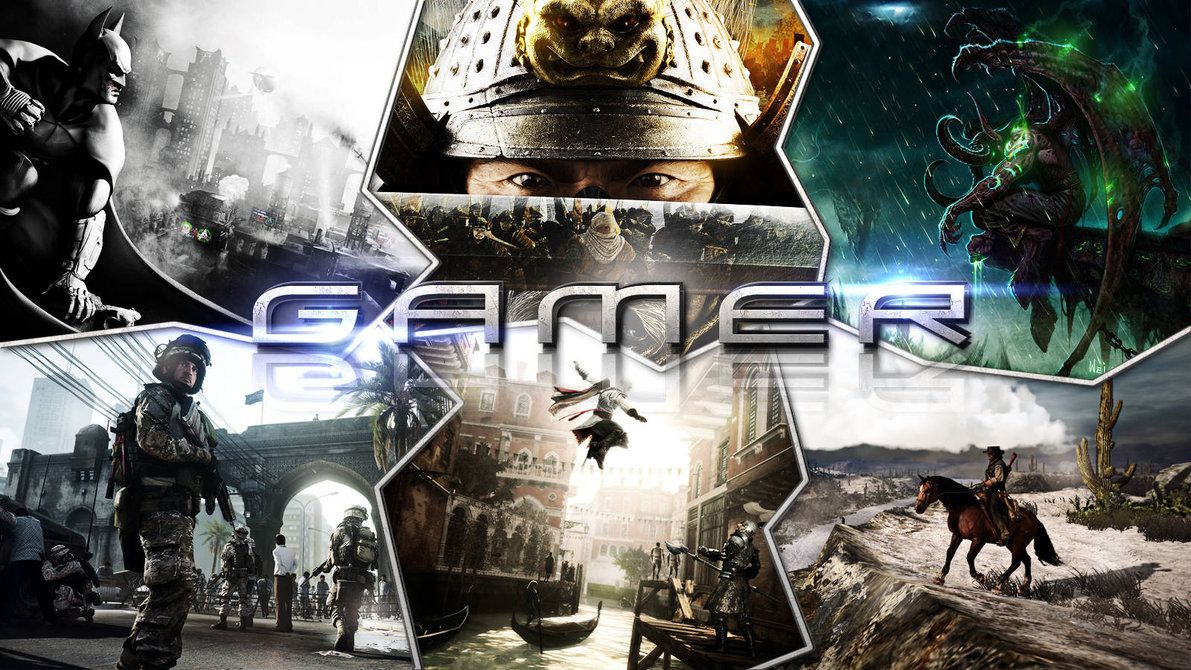 Collage videogiochi scritta gamer, 1191x670 HD, iMac