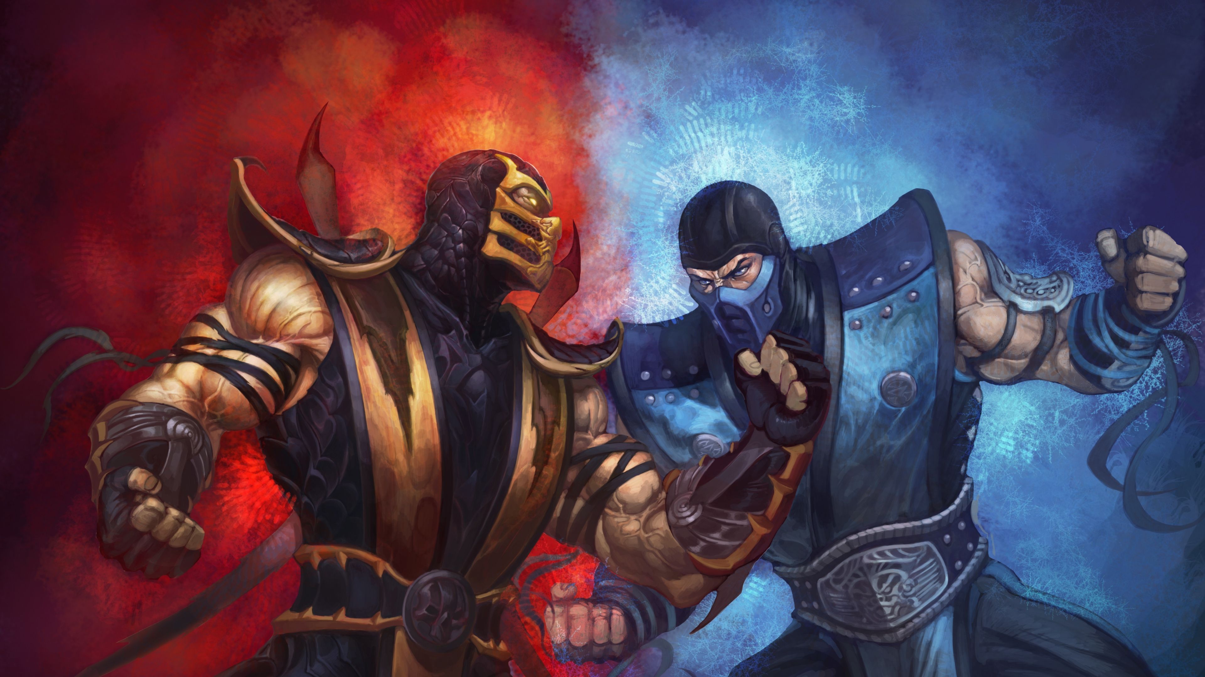 Scorpion e Sub-Zero Mortal Kombat, picchiaduro, 3840x2160 4K, Desktop 4K