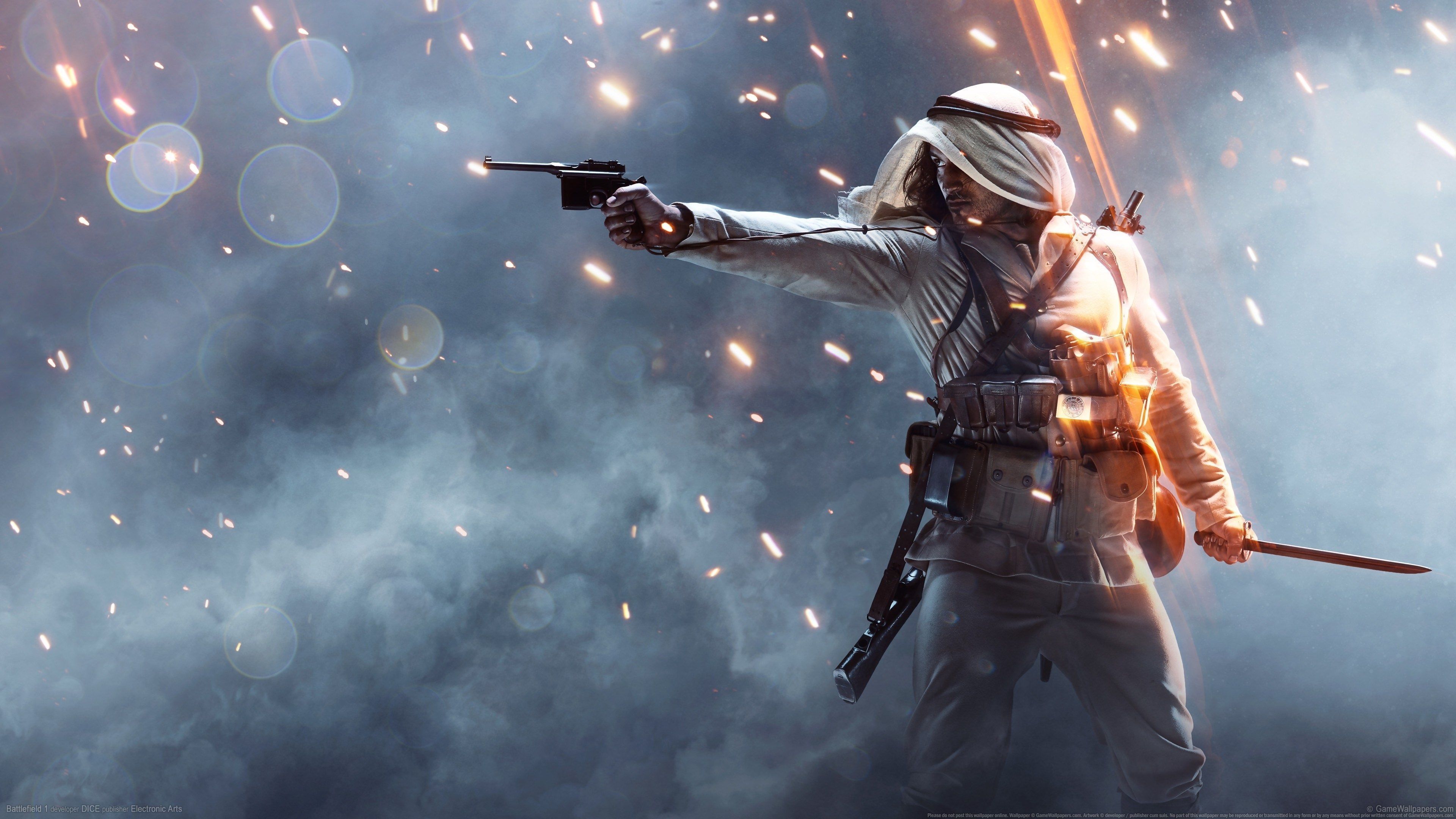 Battlefield 1 soldato spara, DICE, 3840x2160 Ultra HD, 4K TV