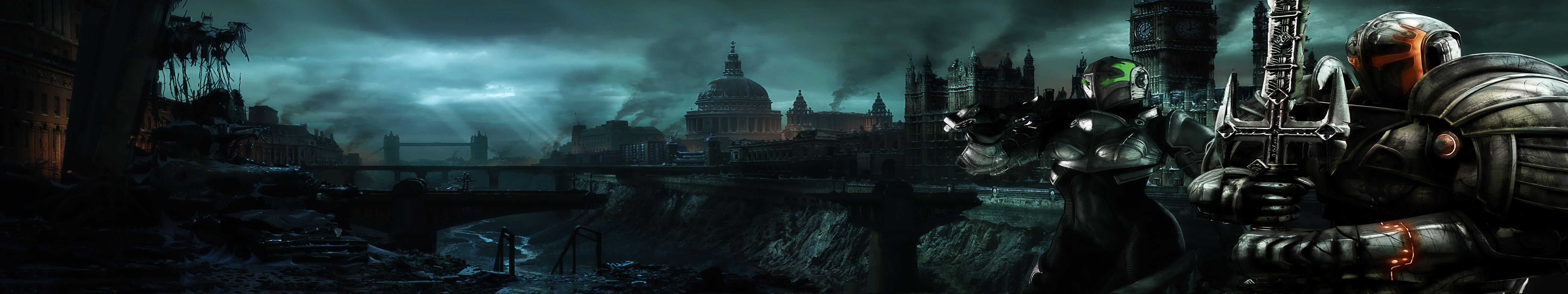 Gears of War città distrutta, 5760x1080 21:9, Ultrawide