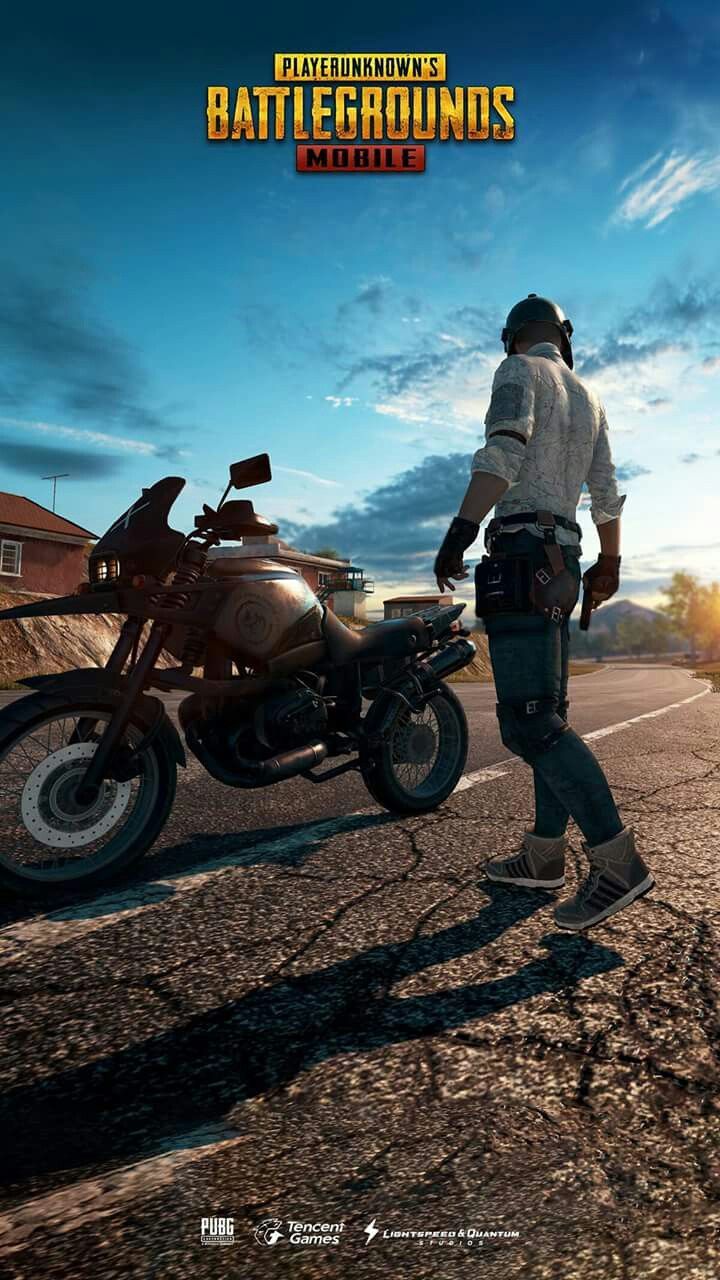Personaggio PUBG con moto, 720x1280 Verticale, Mobile