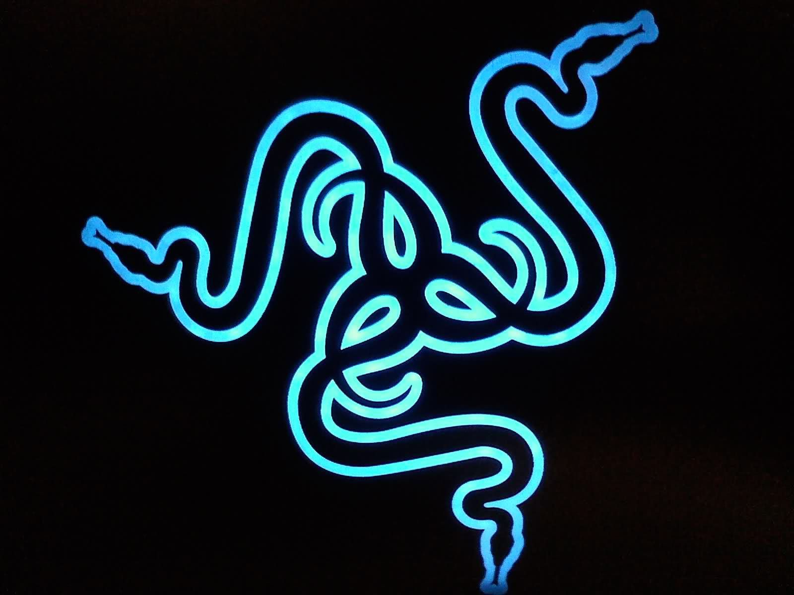 Logo Razer neon azzurro, periferiche gaming, 1600x1200 900p, Laptop