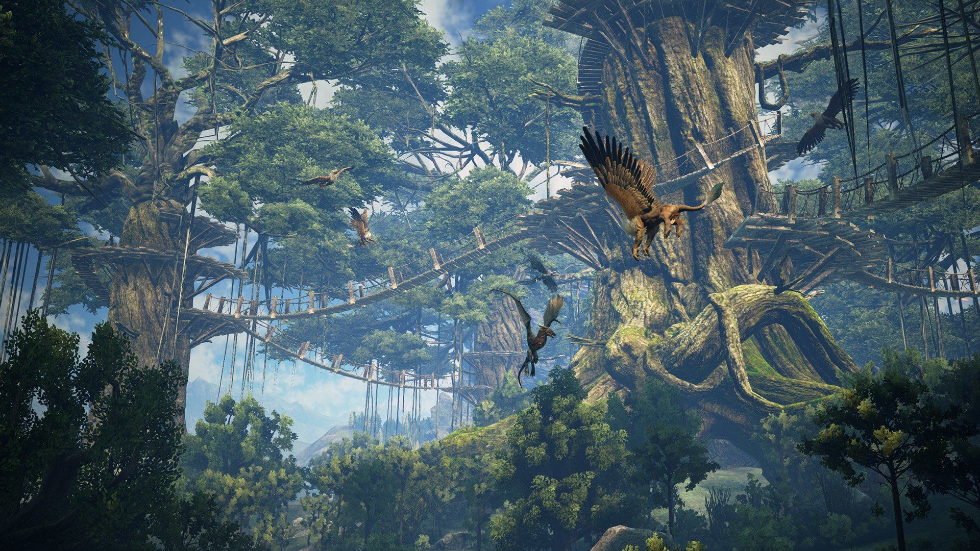 Foresta fantasy con uccelli, 1920x1080 Full HD 1080p, Desktop
