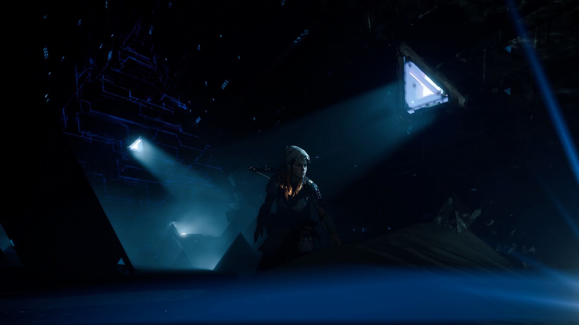 scena gaming triangolo luminoso blu, 1920x1080 1080p, Laptop