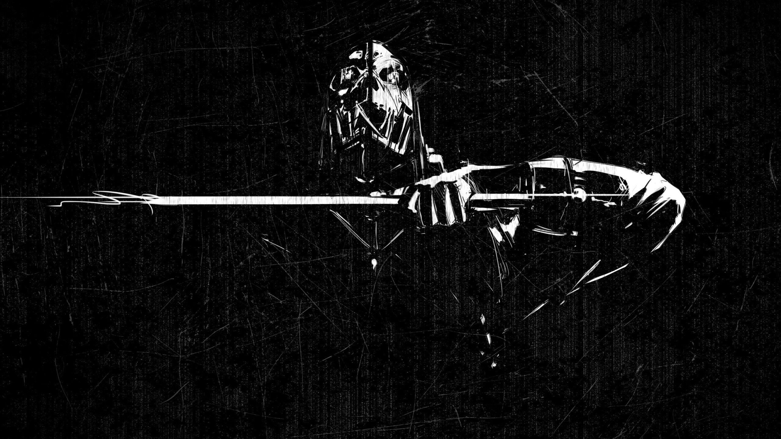 Personaggio gaming bianco e nero, 3840x2160 UHD, PC 4K