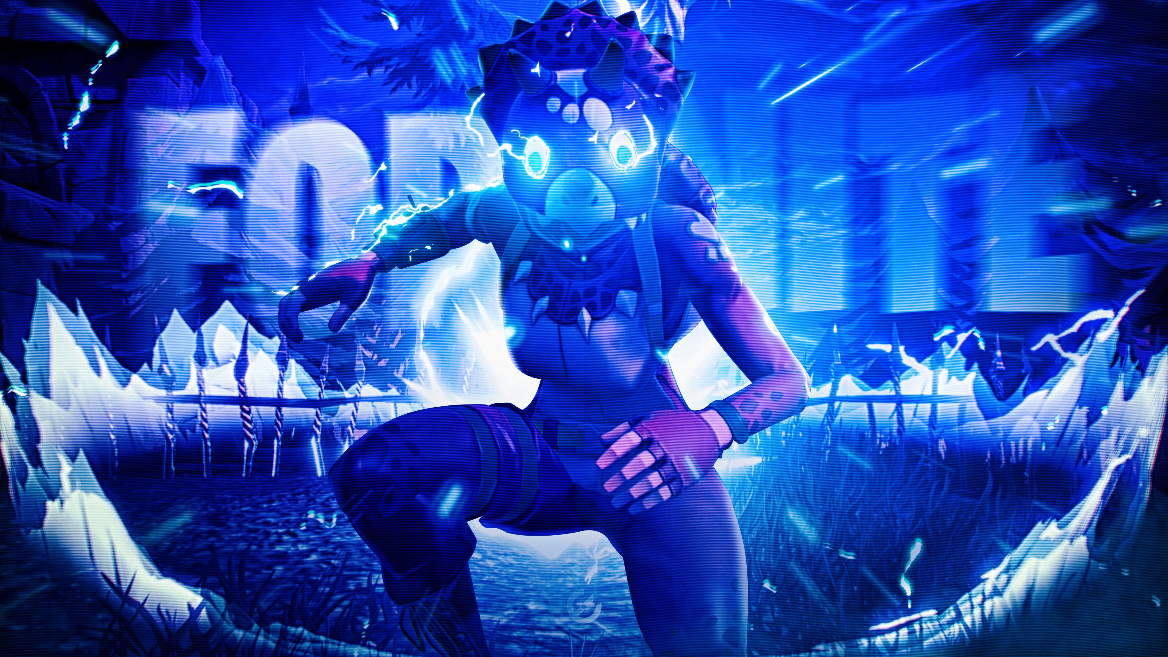 Personaggio Fortnite blu ghiaccio, 3840x2160 4K, Monitor 4K