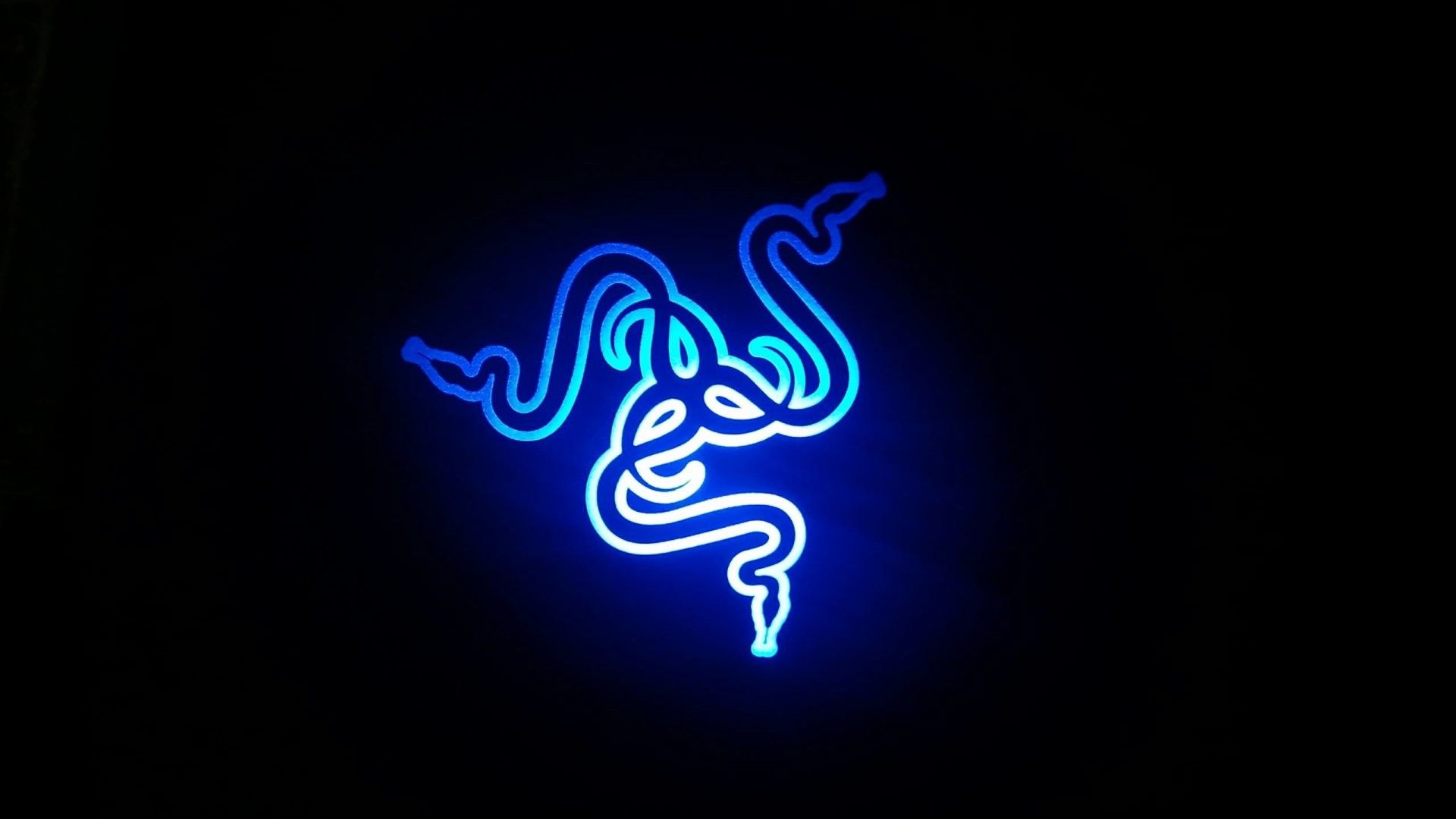 Logo Razer neon blu, periferiche gaming, 1920x1080 Full HD 1080p, Desktop