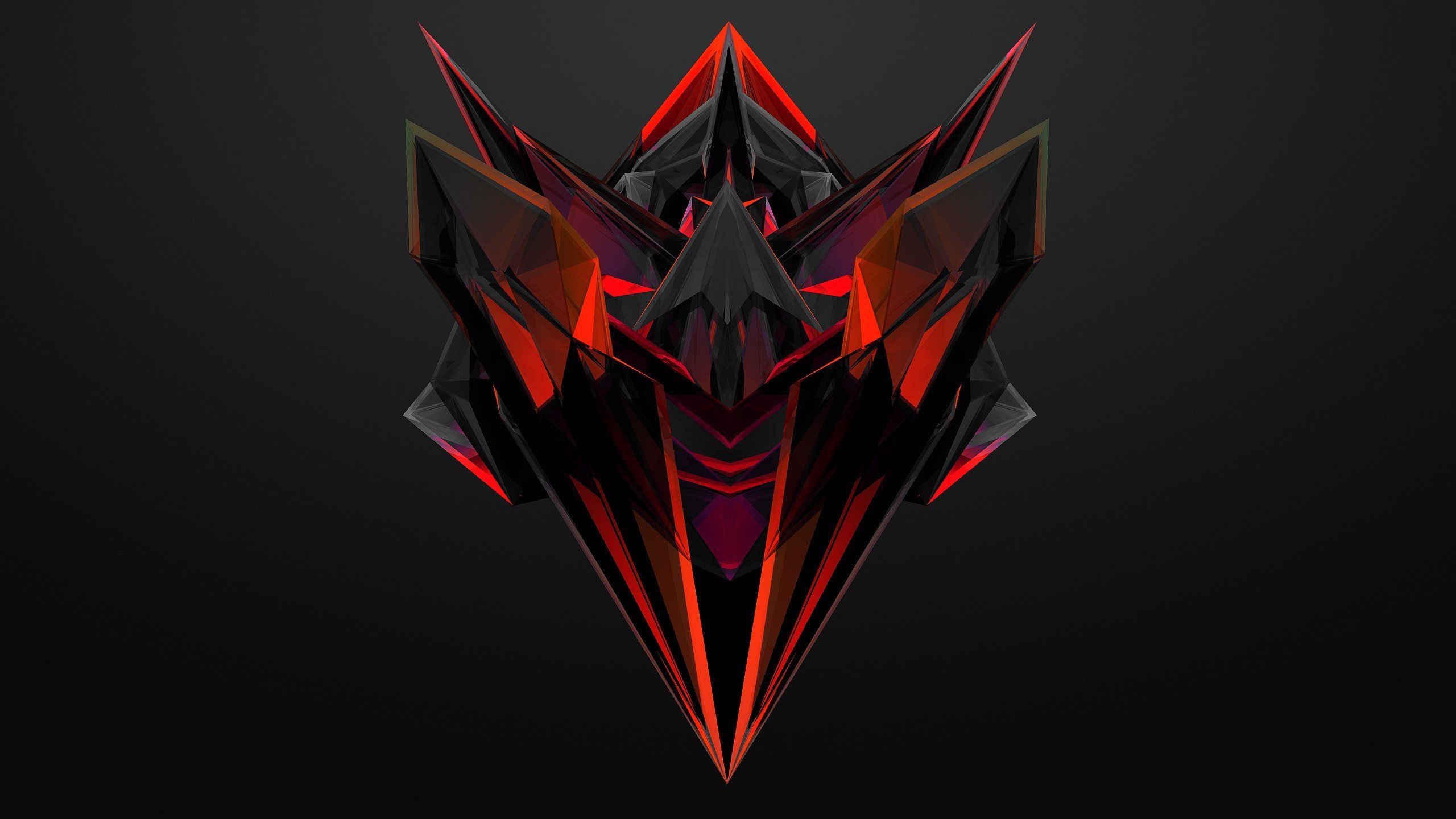 Forma astratta geometrica rosso nero, 2560x1440 2K QHD, Monitor Gaming