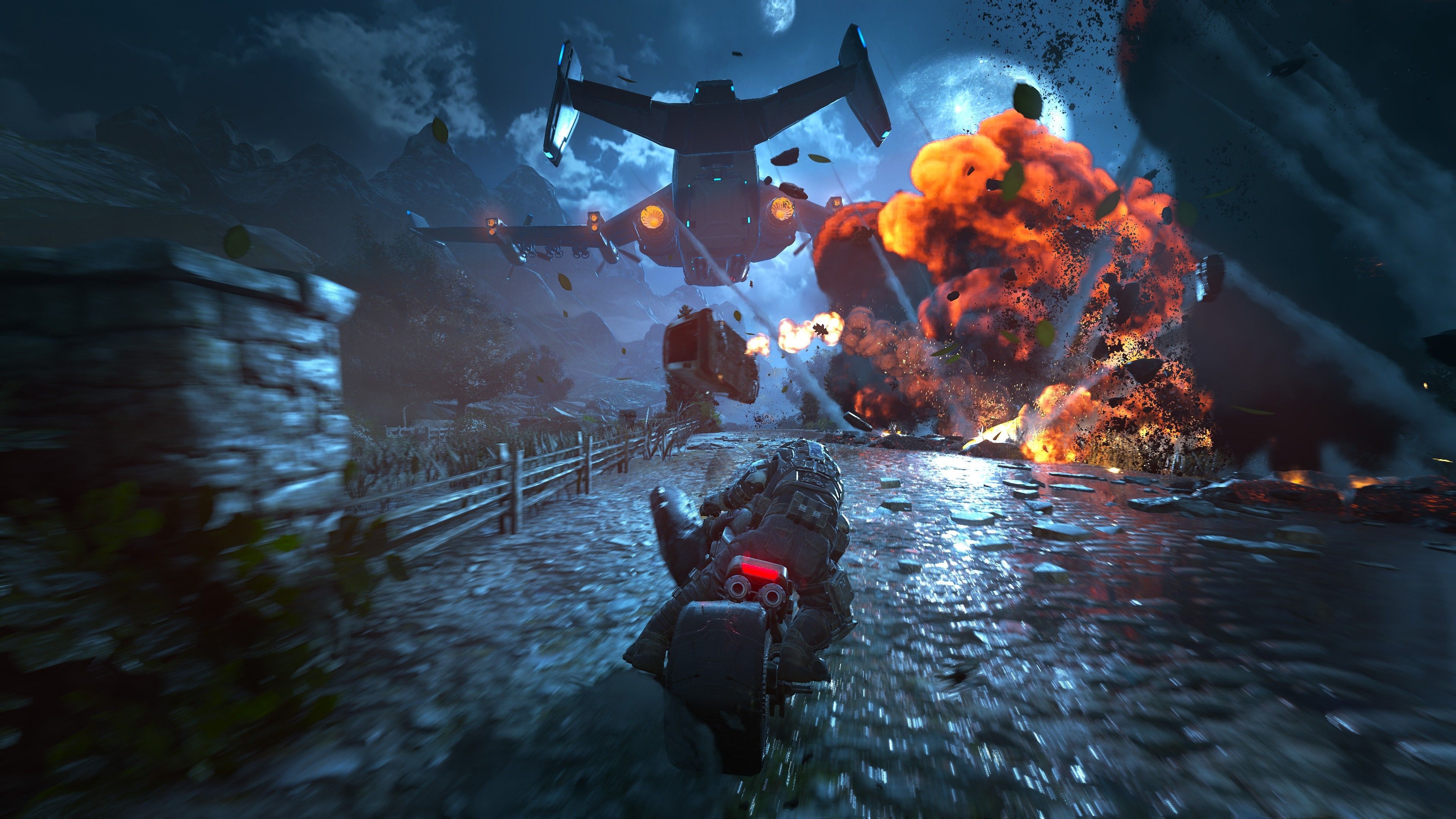 Scena di guerra videogioco esplosione, 3840x2160 UHD, Monitor 4K