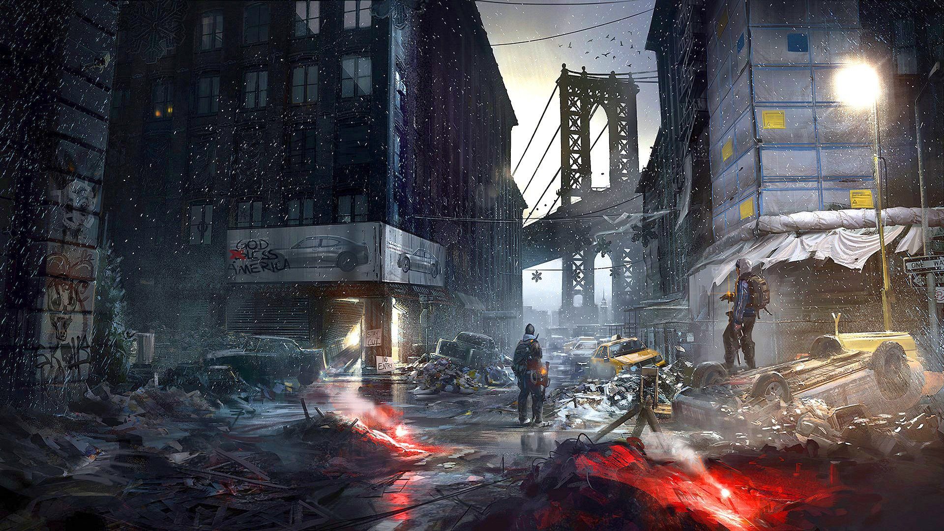 The Division città distrutta neve, 1920x1080 1080p, PC Desktop