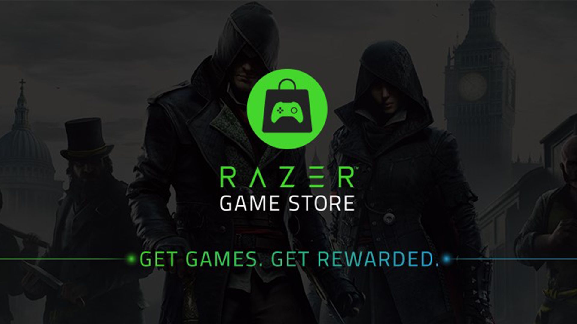 Razer Game Store logo verde, periferiche gaming, 1920x1080 Full HD, PC