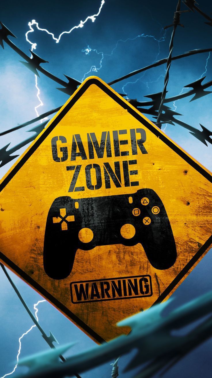 Cartello Gamer Zone giallo, 736x1308 Full HD Verticale, iPhone