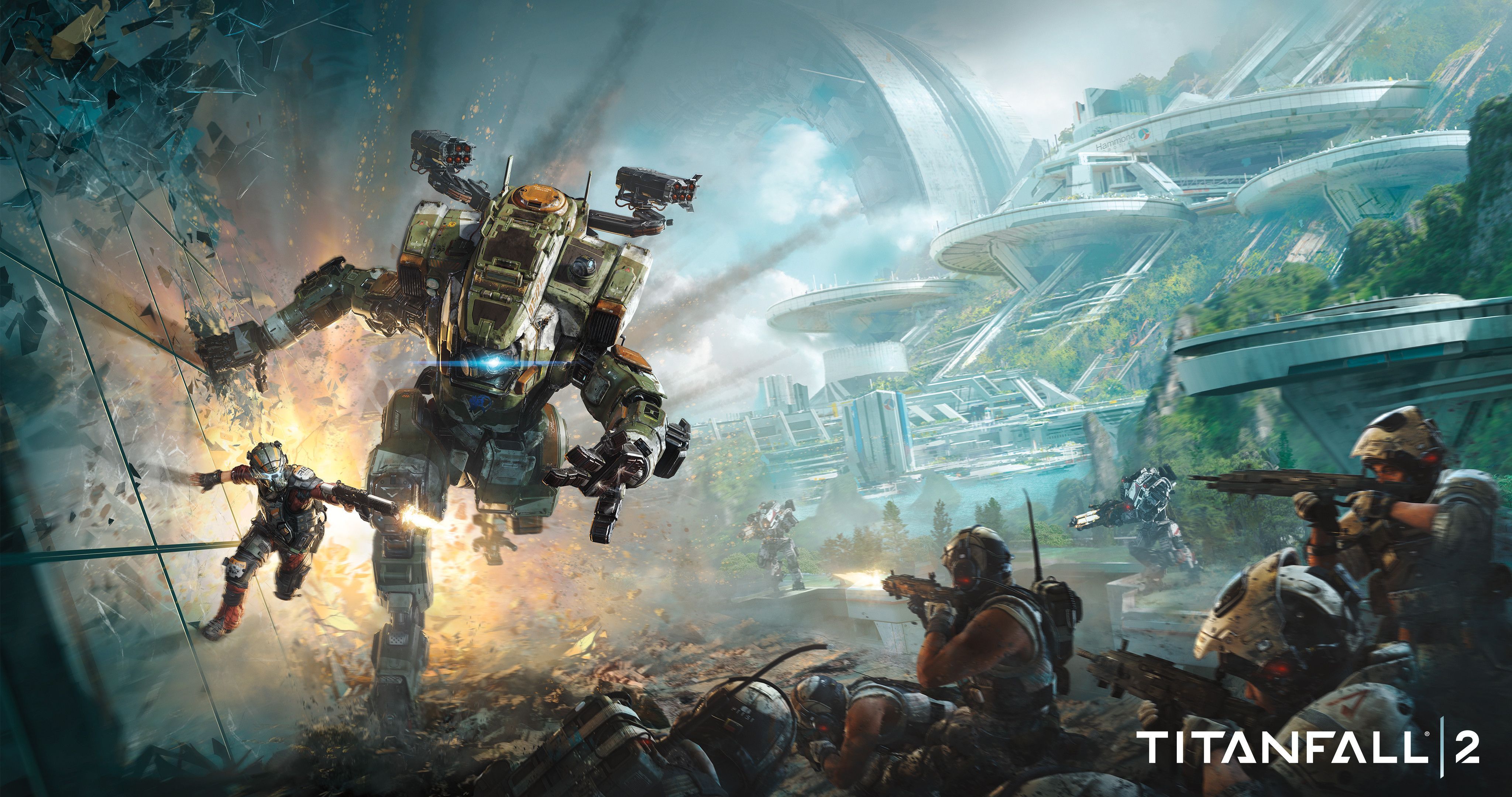 Titanfall 2 mech battaglia, 4096x2160 4K, Smart TV 4K