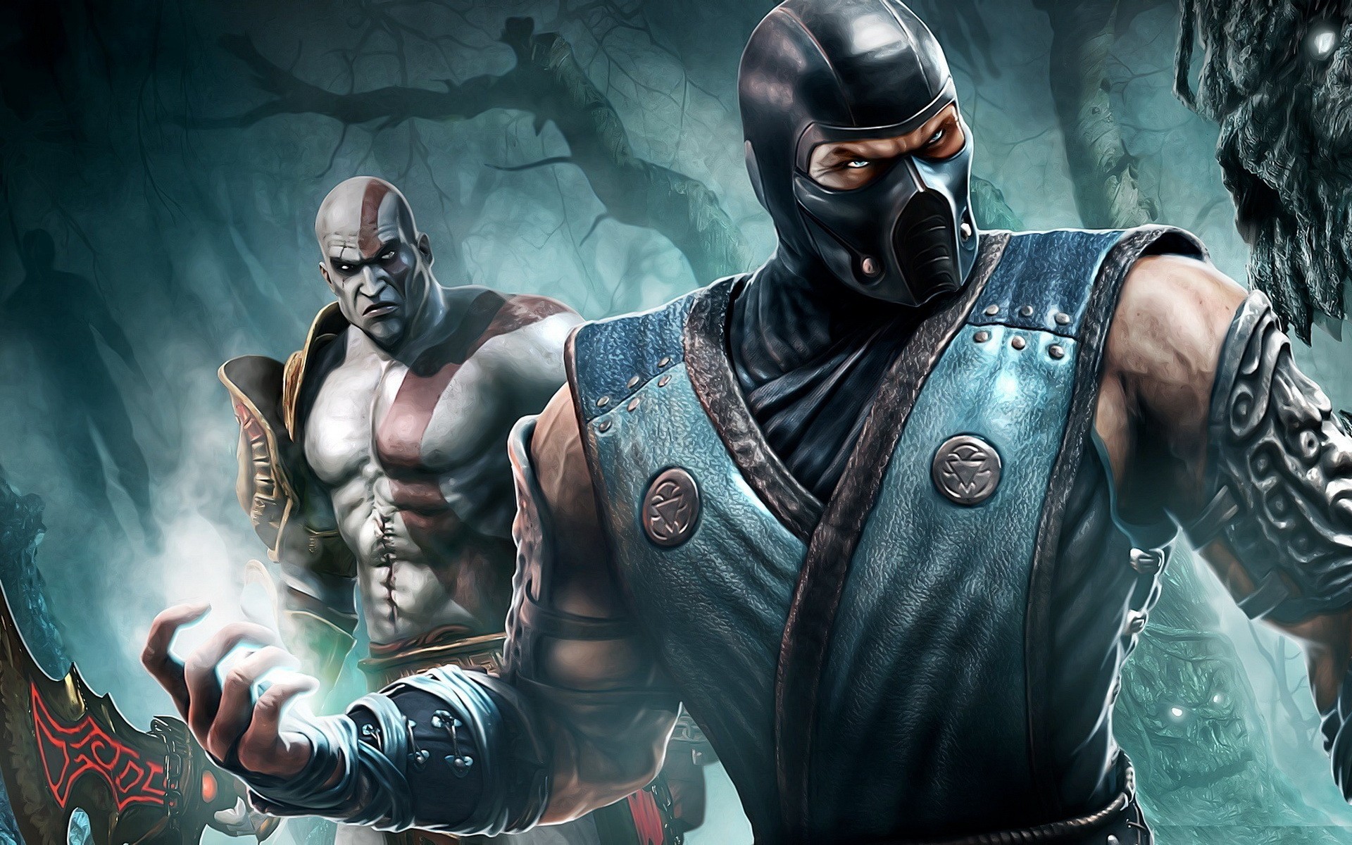 Kratos e Sub-Zero Mortal Kombat, 1920x1200 Full HD+, iMac