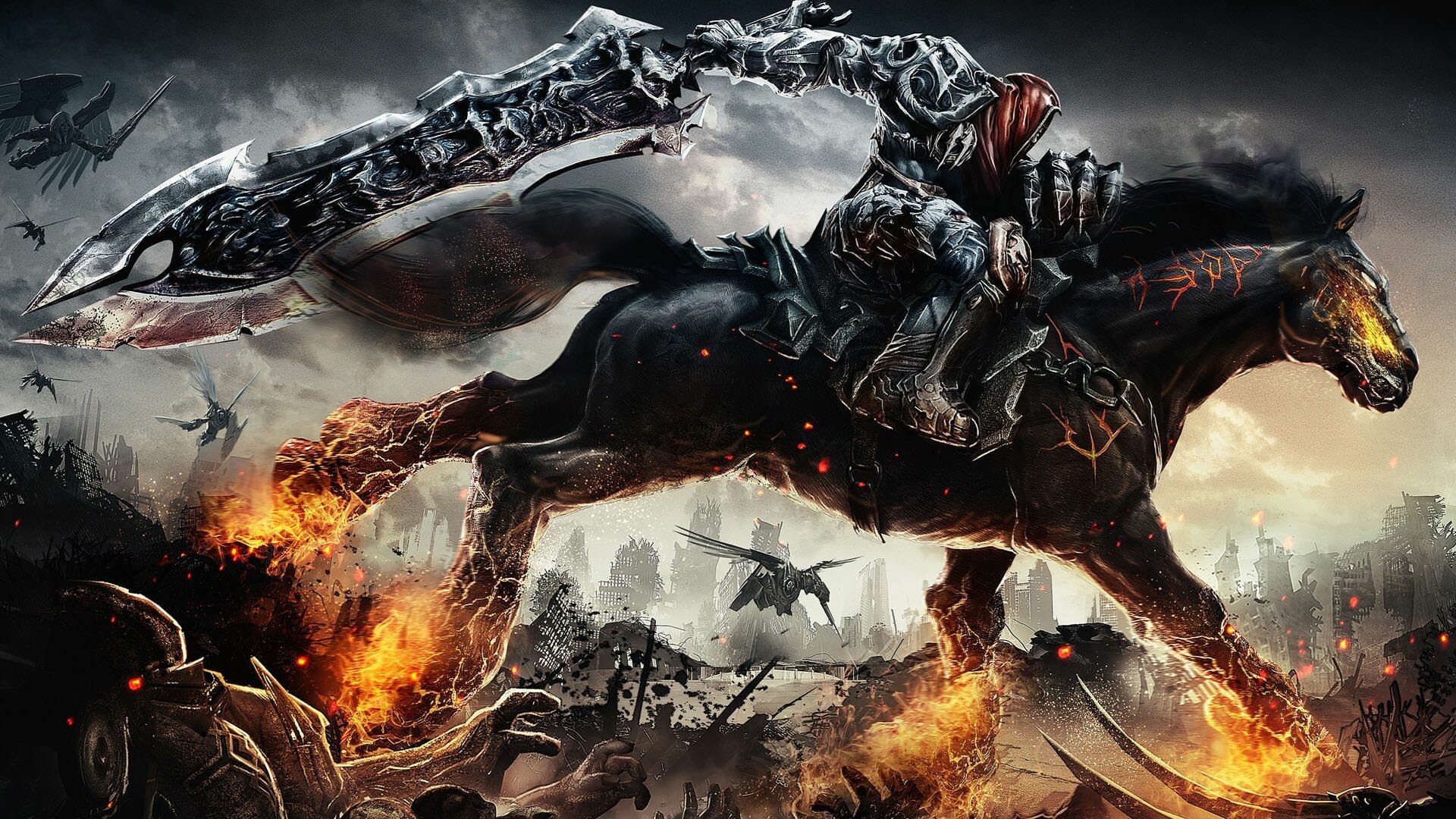 Darksiders cavaliere apocalittico a cavallo, 1920x1080 Full HD, PC