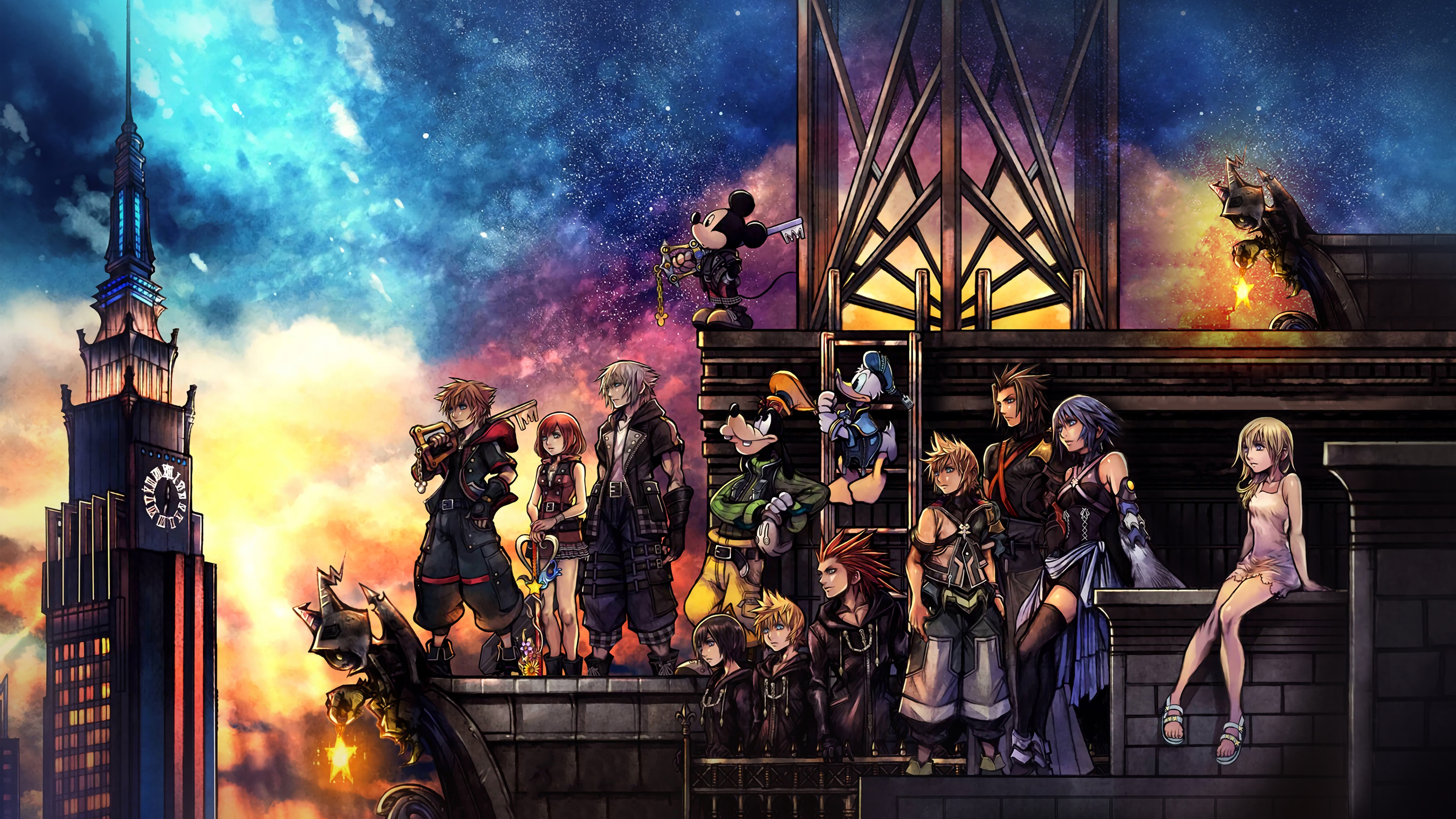 Kingdom Hearts personaggi gruppo, 3840x2160 4K, Desktop 4K