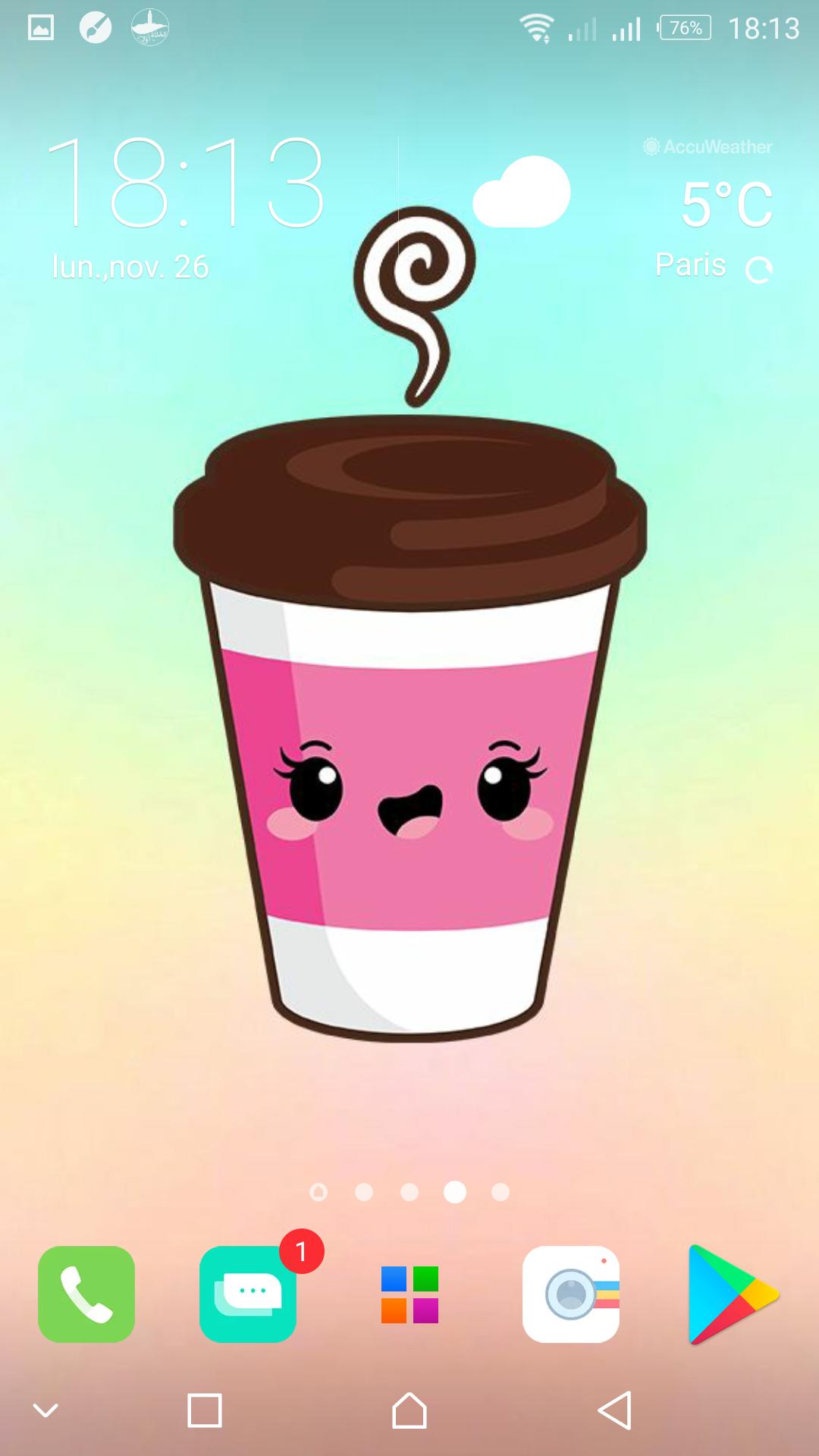tazza caffè kawaii rosa, 1080x1920 Verticale, Telefono