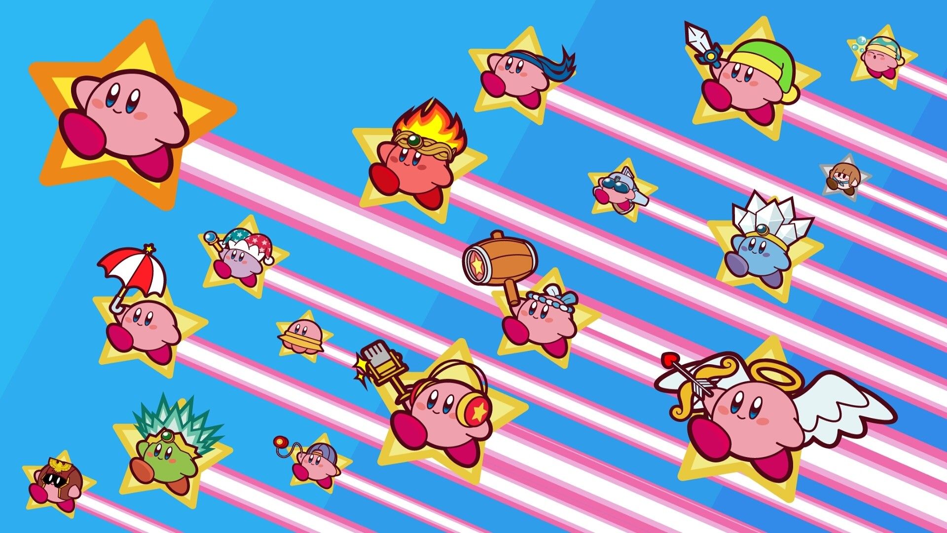 Kirby personaggi rosa multipli, 1920x1080 Full HD, Desktop