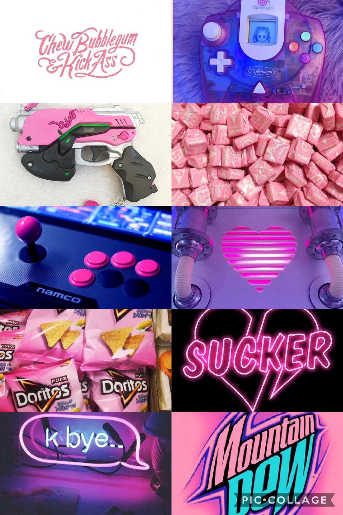 Collage gaming rosa kawaii, 1200x1800 Verticale, Telefono