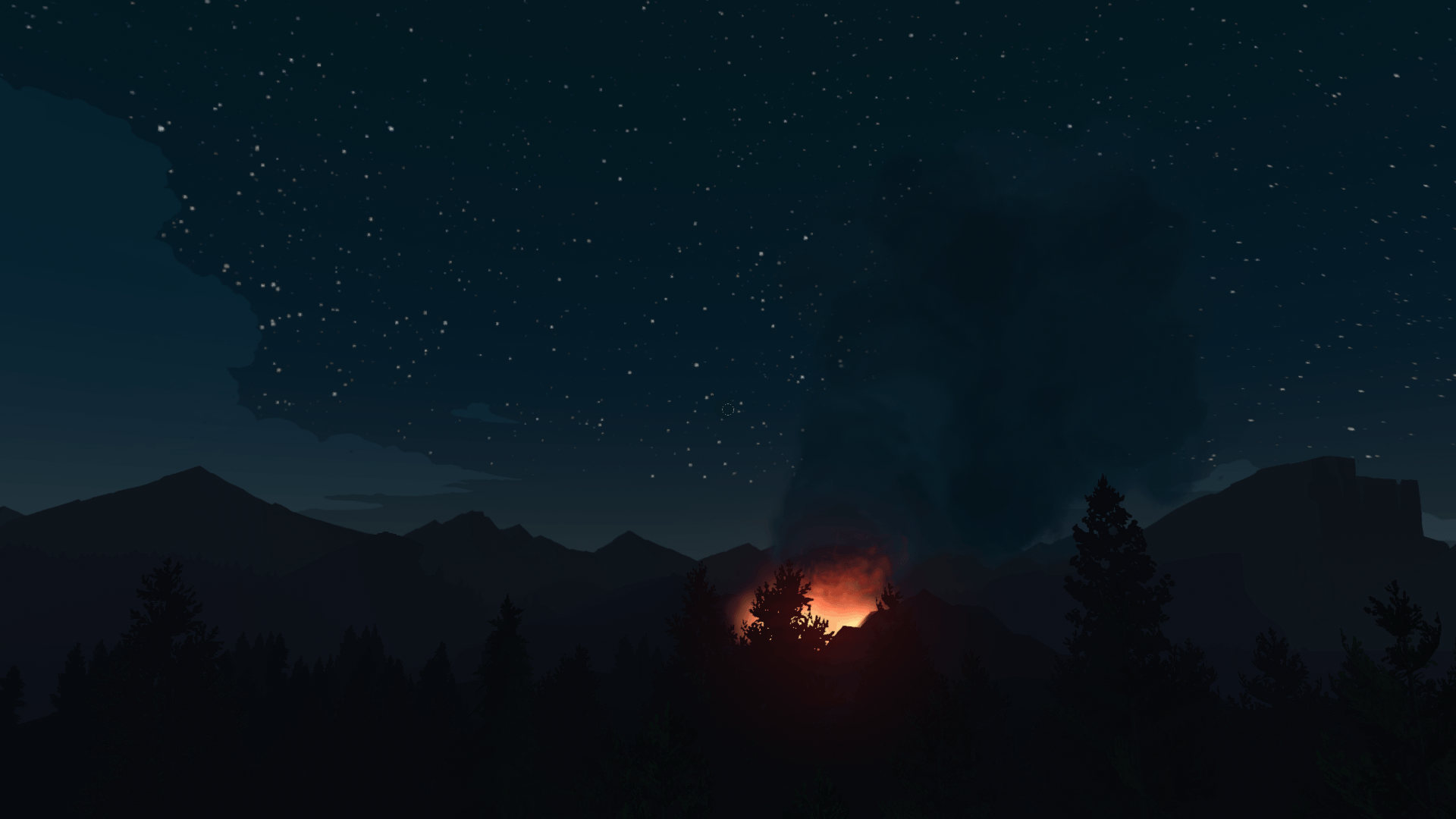 Firewatch falò notturno montagne, 1920x1080 Full HD, Desktop
