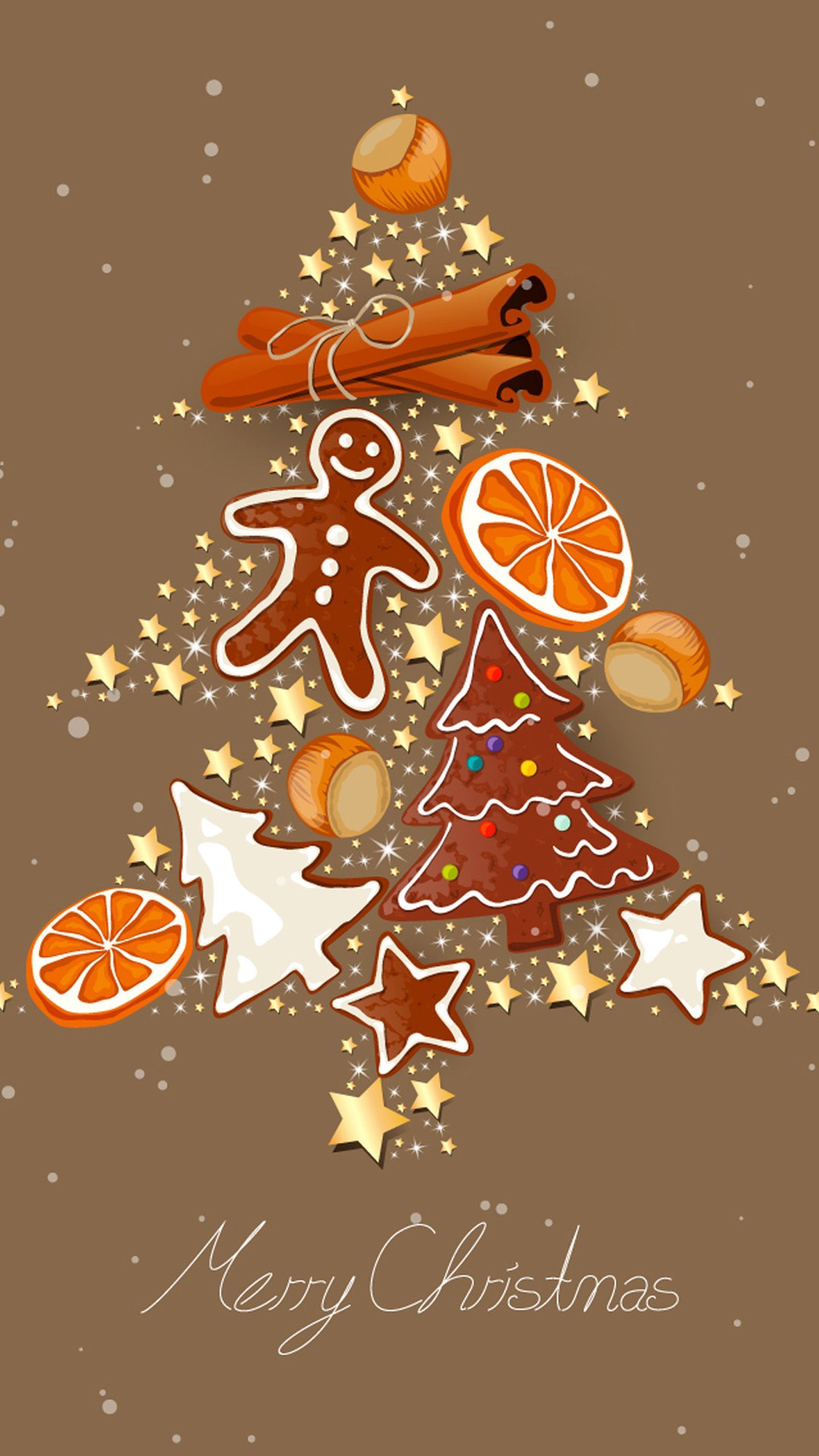 Albero natalizio biscotti agrumi, 1440x2560 Full HD Verticale, Smartphone