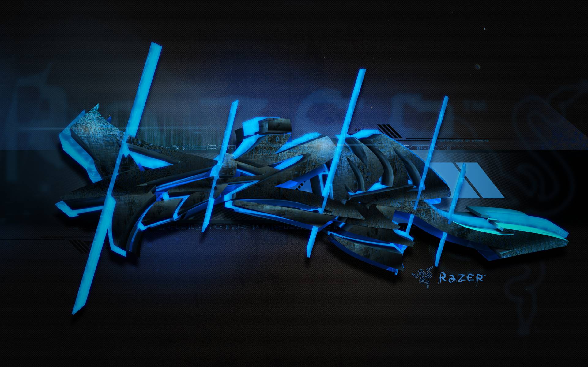 Logo Razer astratto blu, periferiche gaming, 1920x1200 Full HD+ WUXGA, Acer Nitro