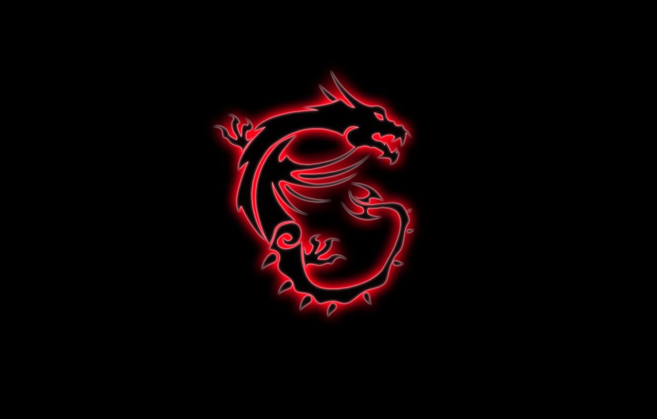 Drago rosso MSI logo, computer, 1332x850 720p, PC