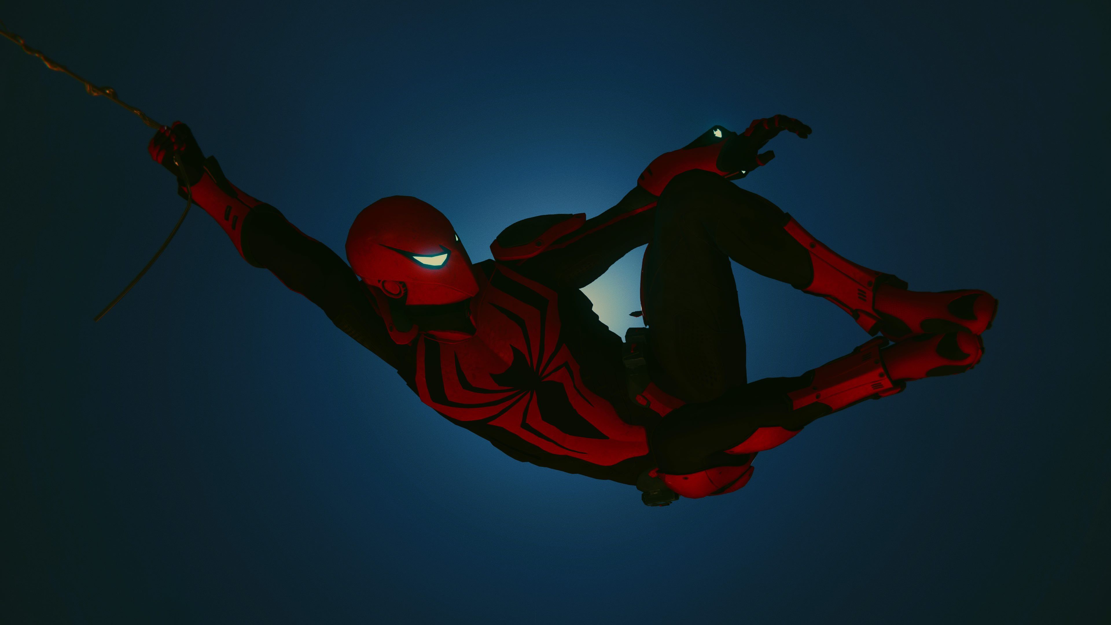 Spider-Man in volo notturno, Uomo Ragno, 3840x2160 Ultra HD, 4K TV