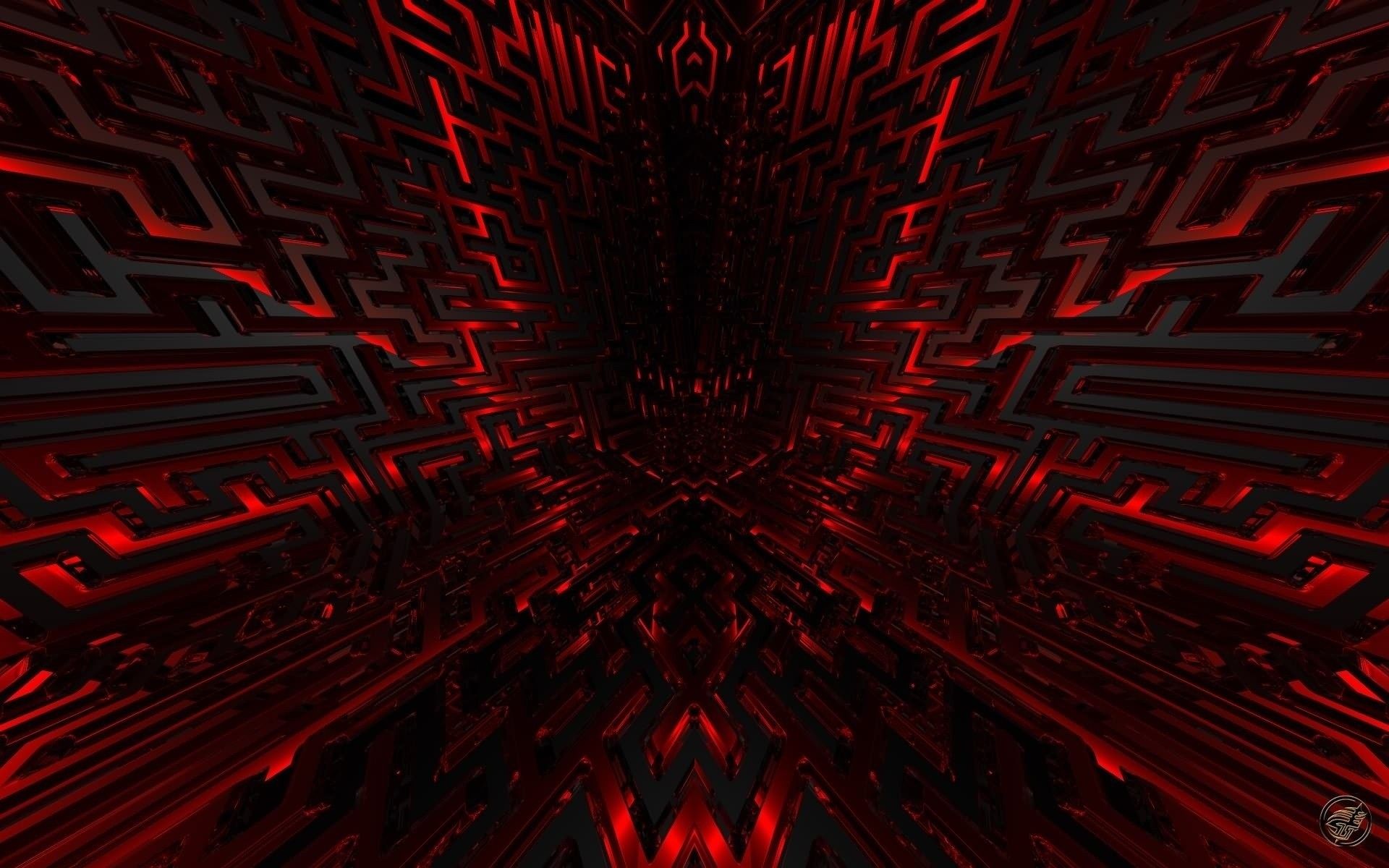 Tunnel astratto rosso geometrico, 1920x1200 Full HD+ WUXGA, Desktop