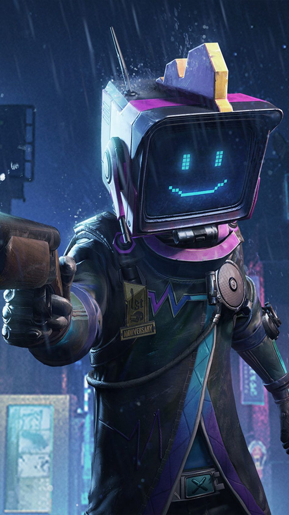 Personaggio PUBG casco TV, 950x1689 Full HD Verticale, iPhone