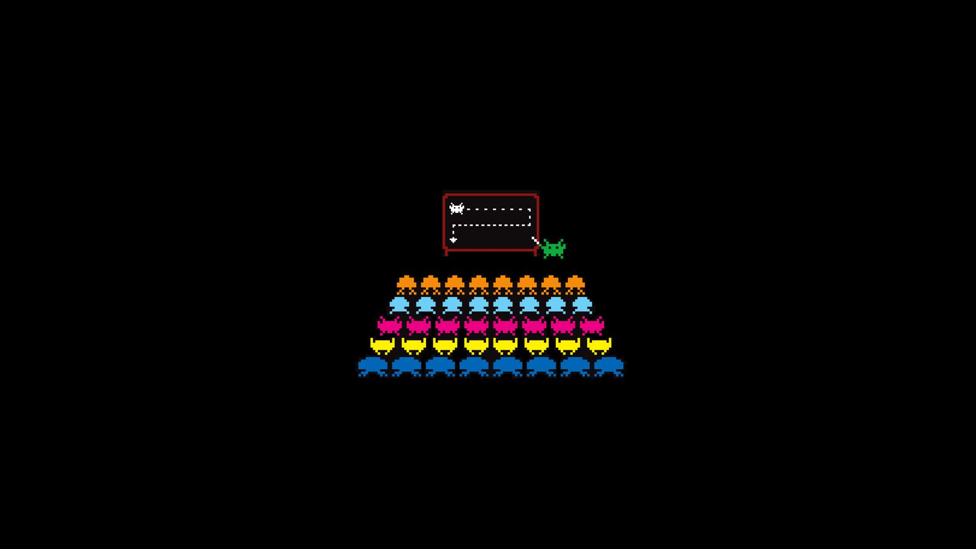 Space Invaders alieni retro pixel, 1920x1080 1080p, Laptop