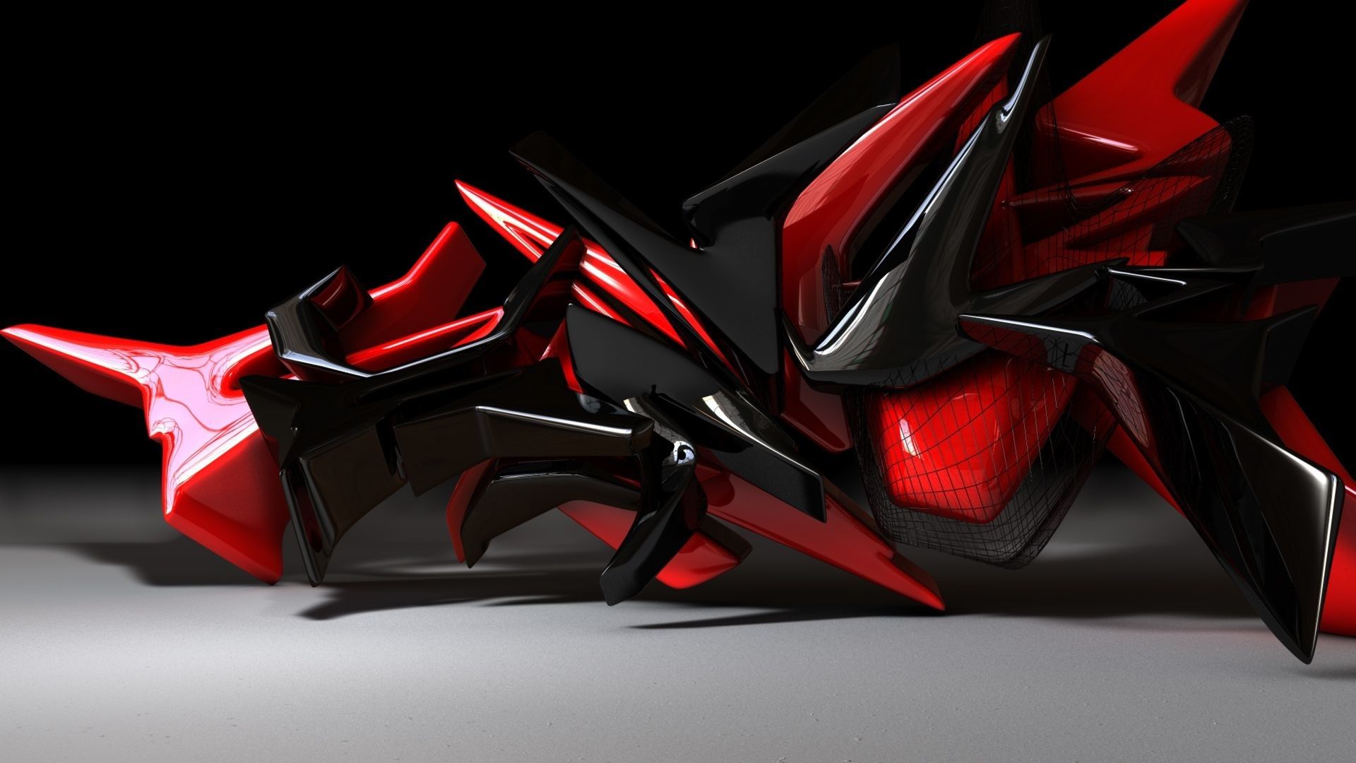Forme astratte rosse e nere, 1920x1080 Full HD, Desktop