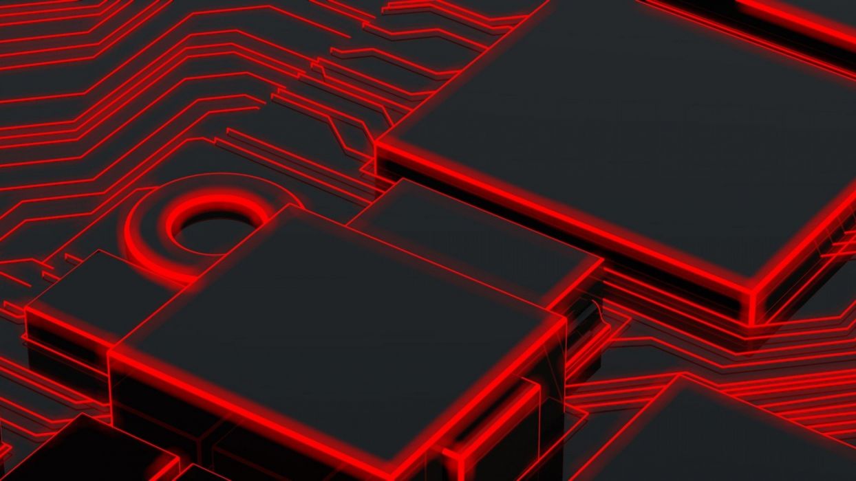 Circuito rosso gaming astratto, 1244x700 HD, PC