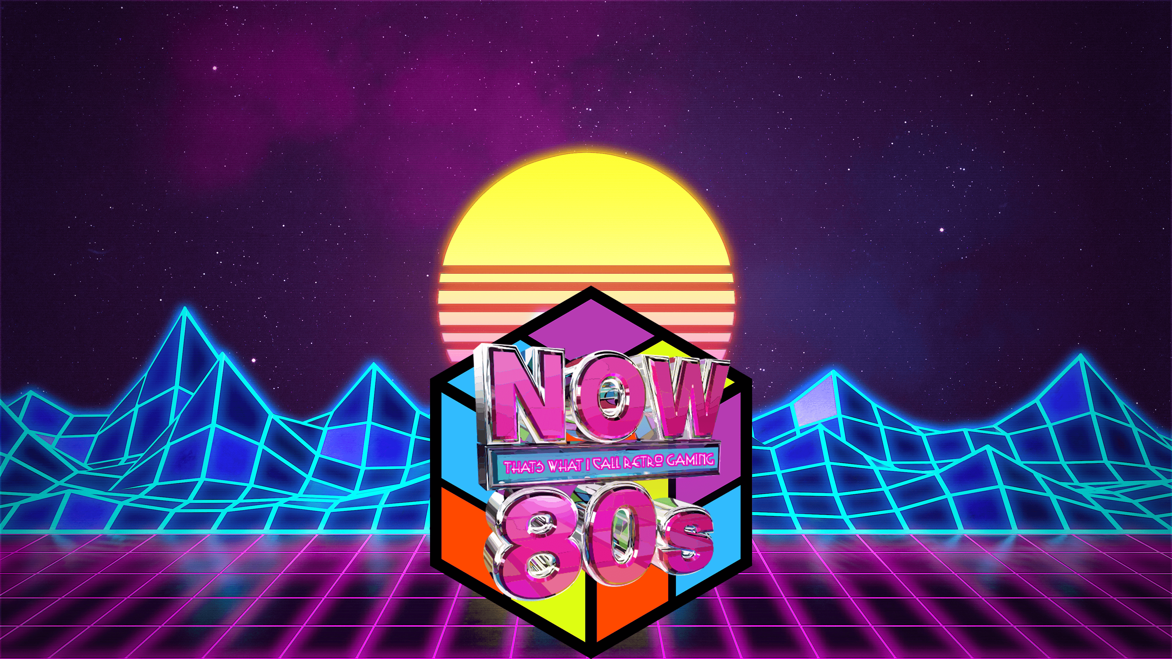 Logo retrò Now 80s neon, 3840x2160 4K Ultra HD, Monitor 4K