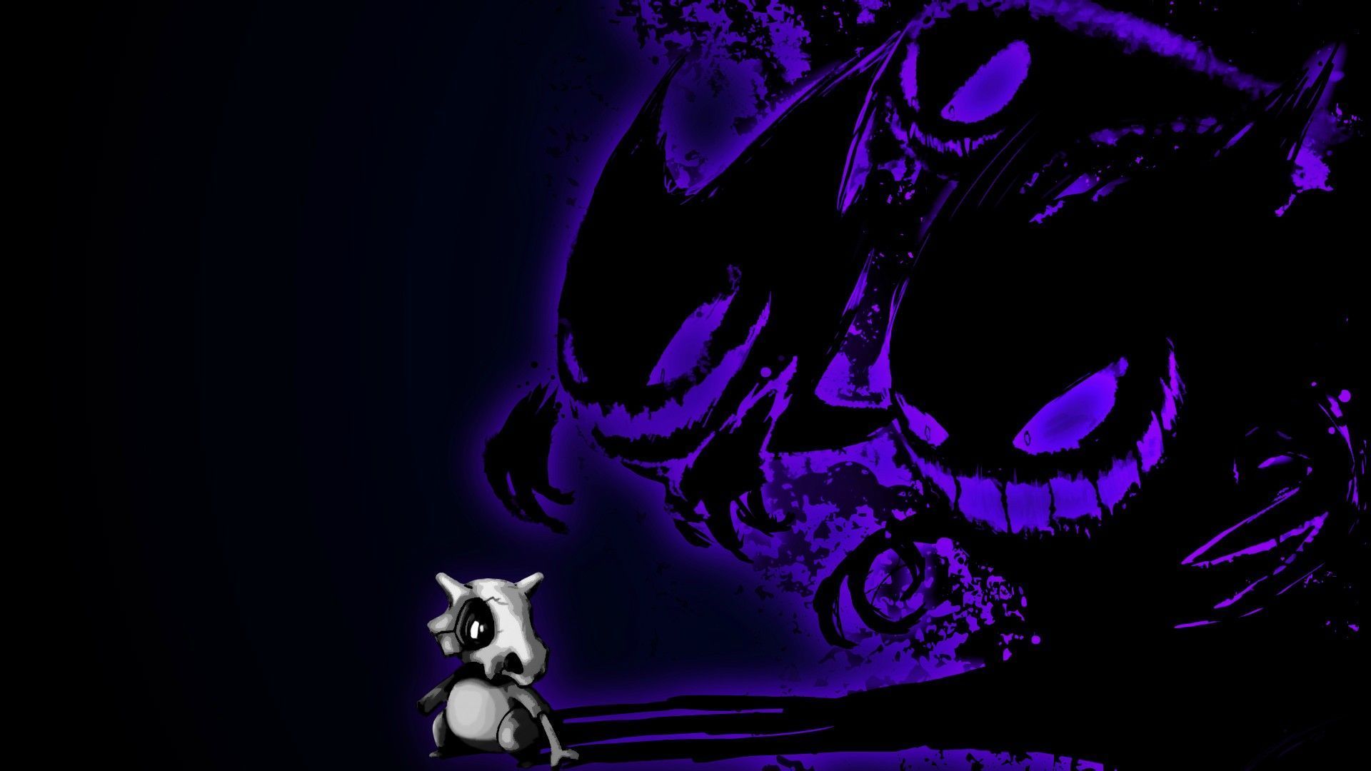 Cubone e Gengar viola oscuro, 1920x1080 Full HD, Laptop