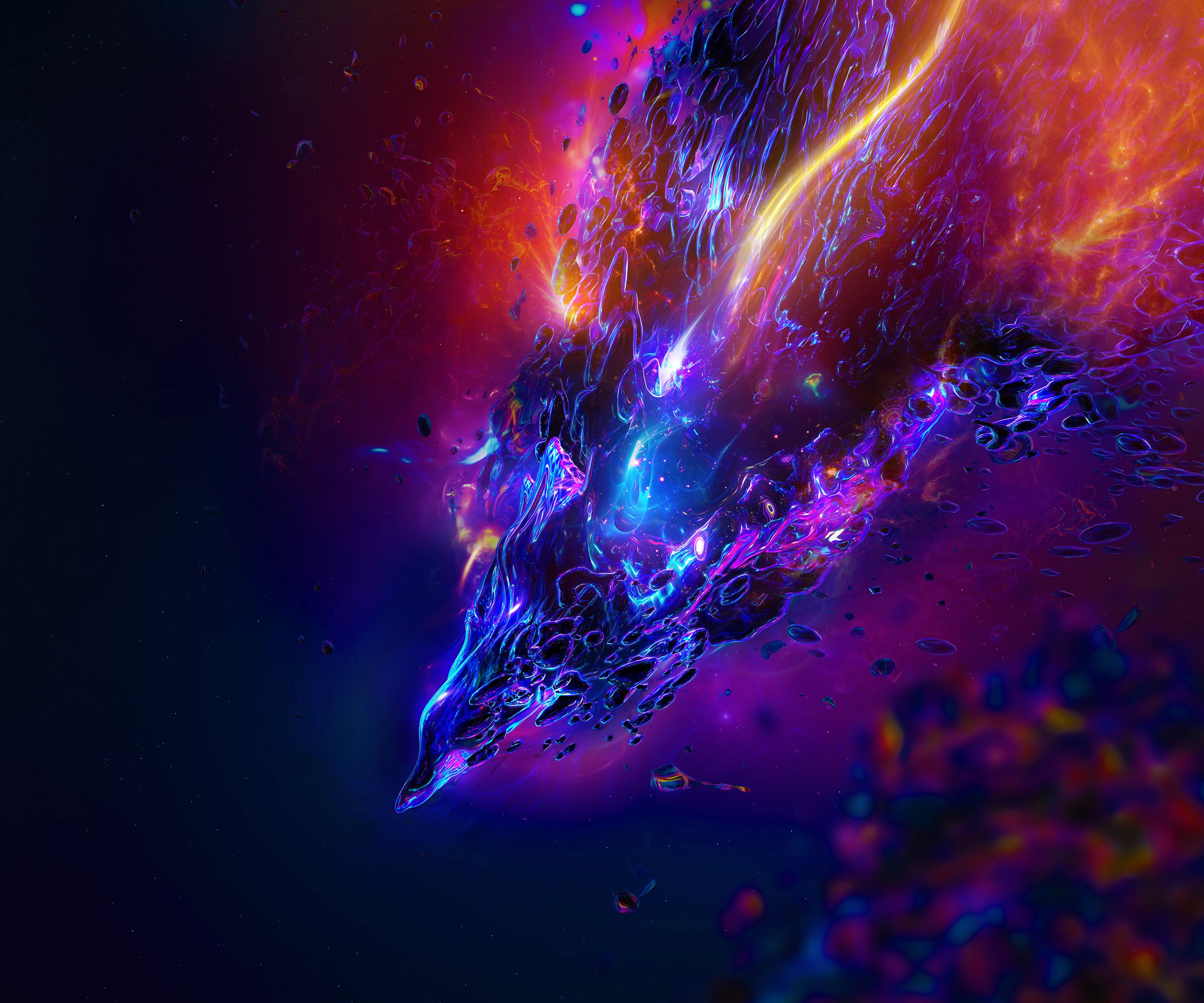 Astrazione viola e blu fluttuante, 3000x2500 WQXGA, Desktop
