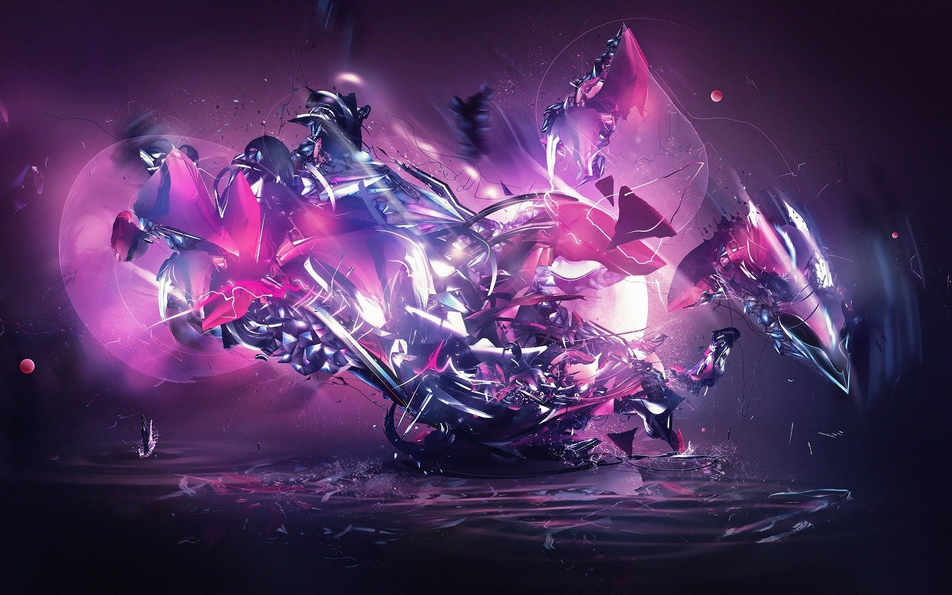 Cristalli astratti viola futuristici, 1920x1200 Full HD+, iMac