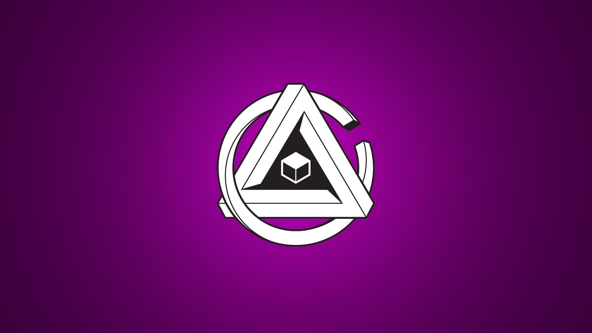 Logo geometrico astratto viola, 1920x1080 1080p, Desktop