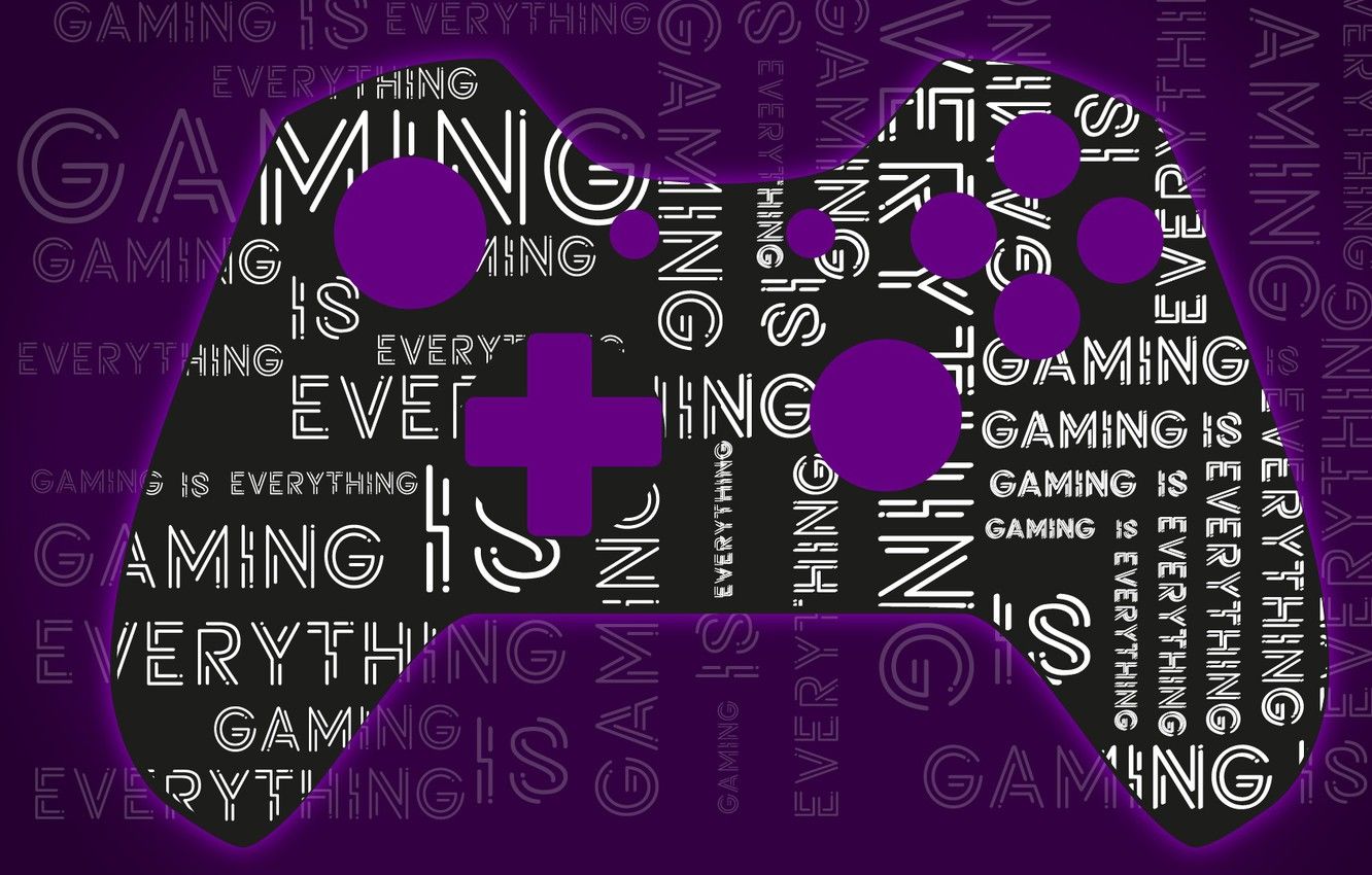 Controller gaming viola tipografia, 1332x850 HD, ROG Asus Laptop