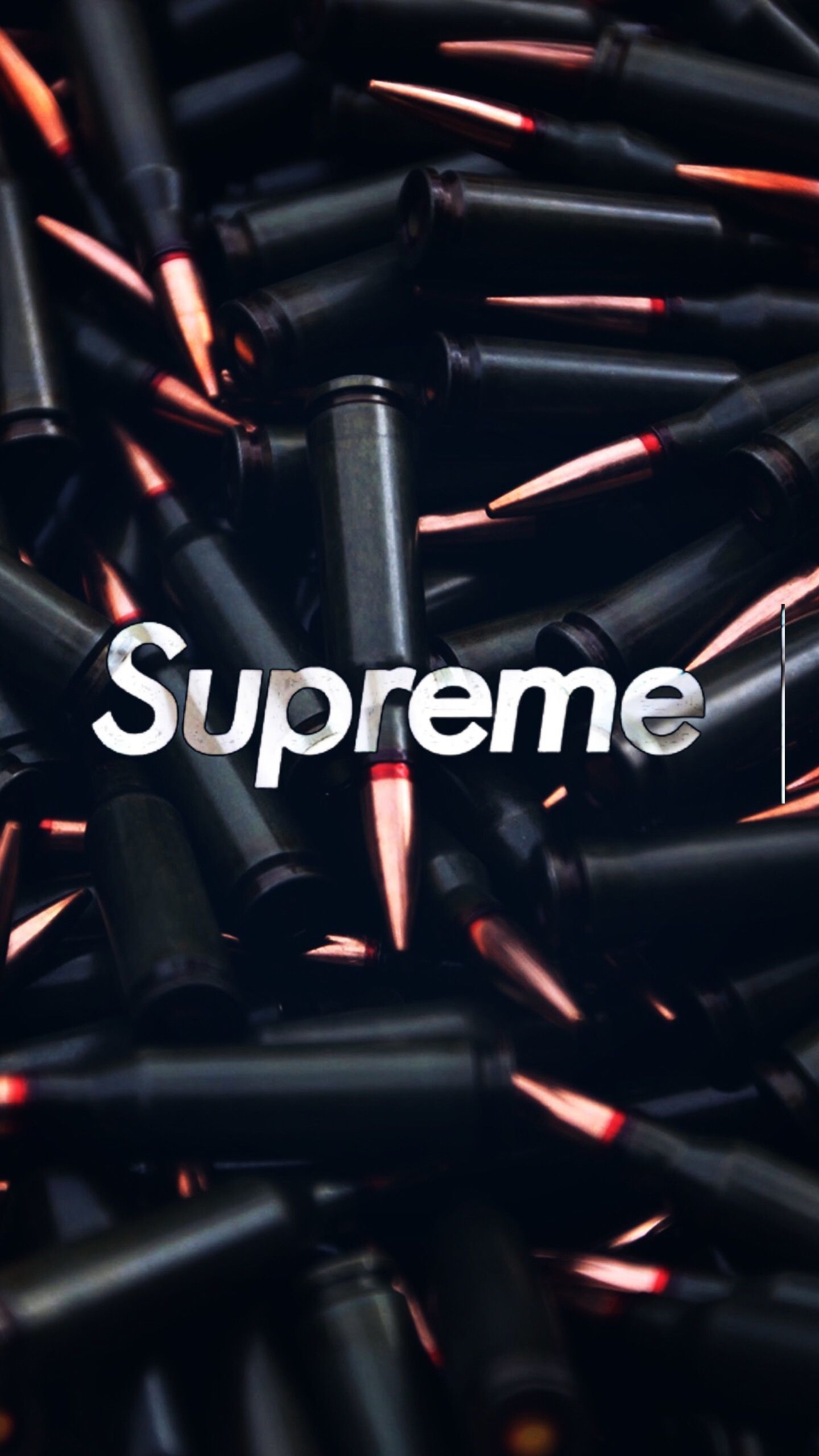 Proiettili neri logo Supreme, streetwear, 1440x2560 Verticale, Mobile