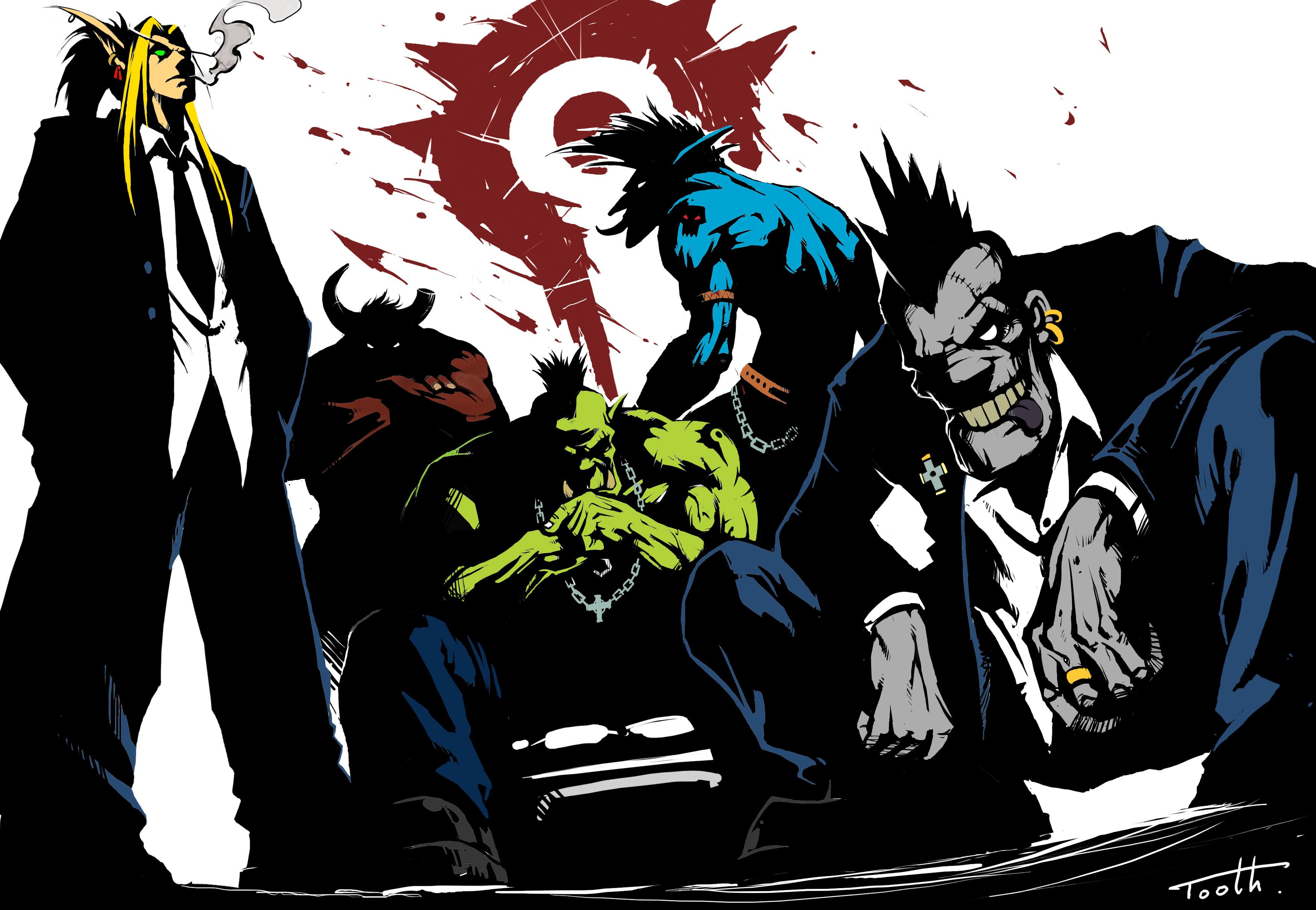 Gorillaz personaggi stile gangster, 3500x2421 2K, PC