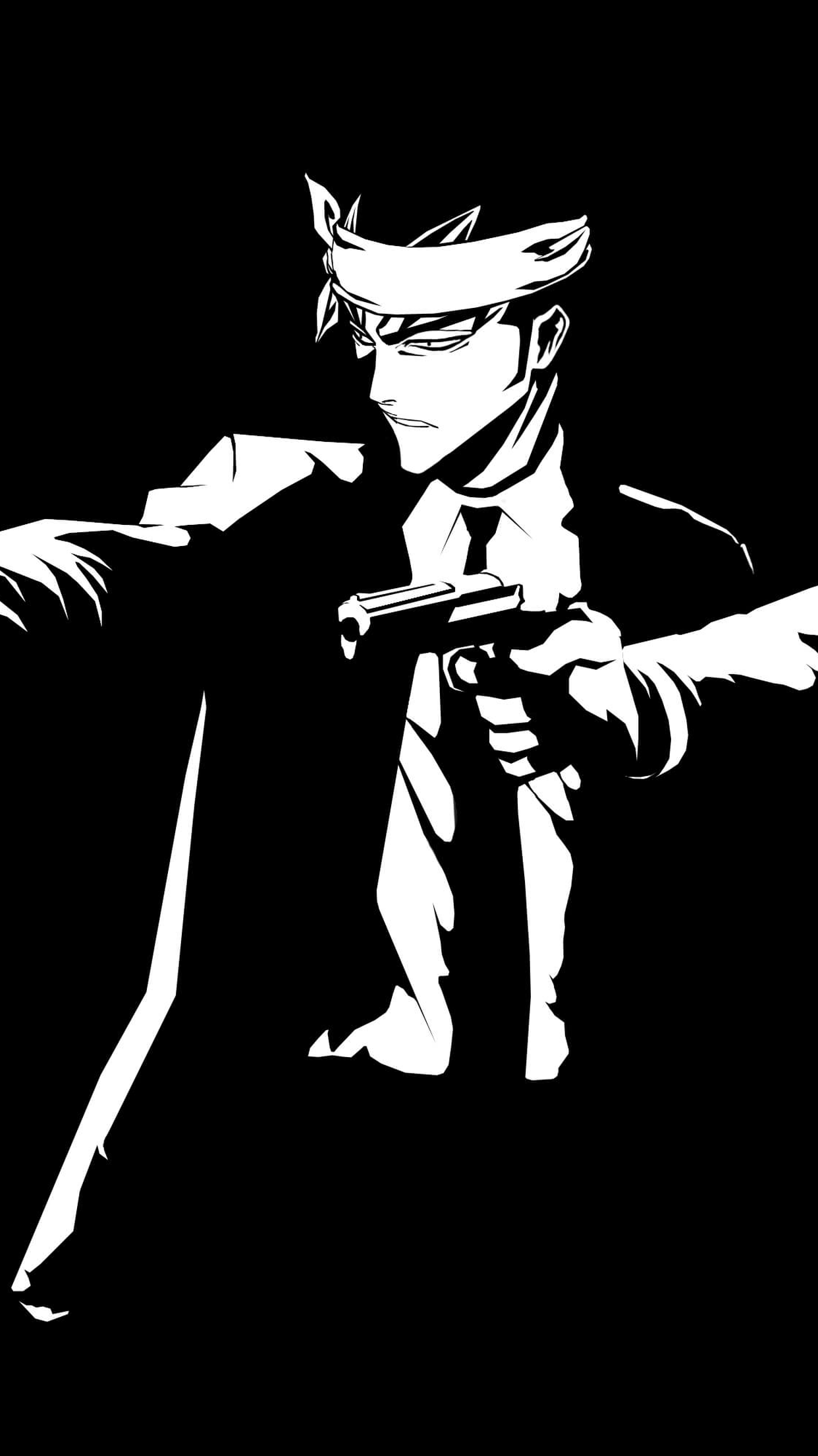 Uomo con pistola bianco nero, 1242x2208 Full HD Verticale, Smartphone