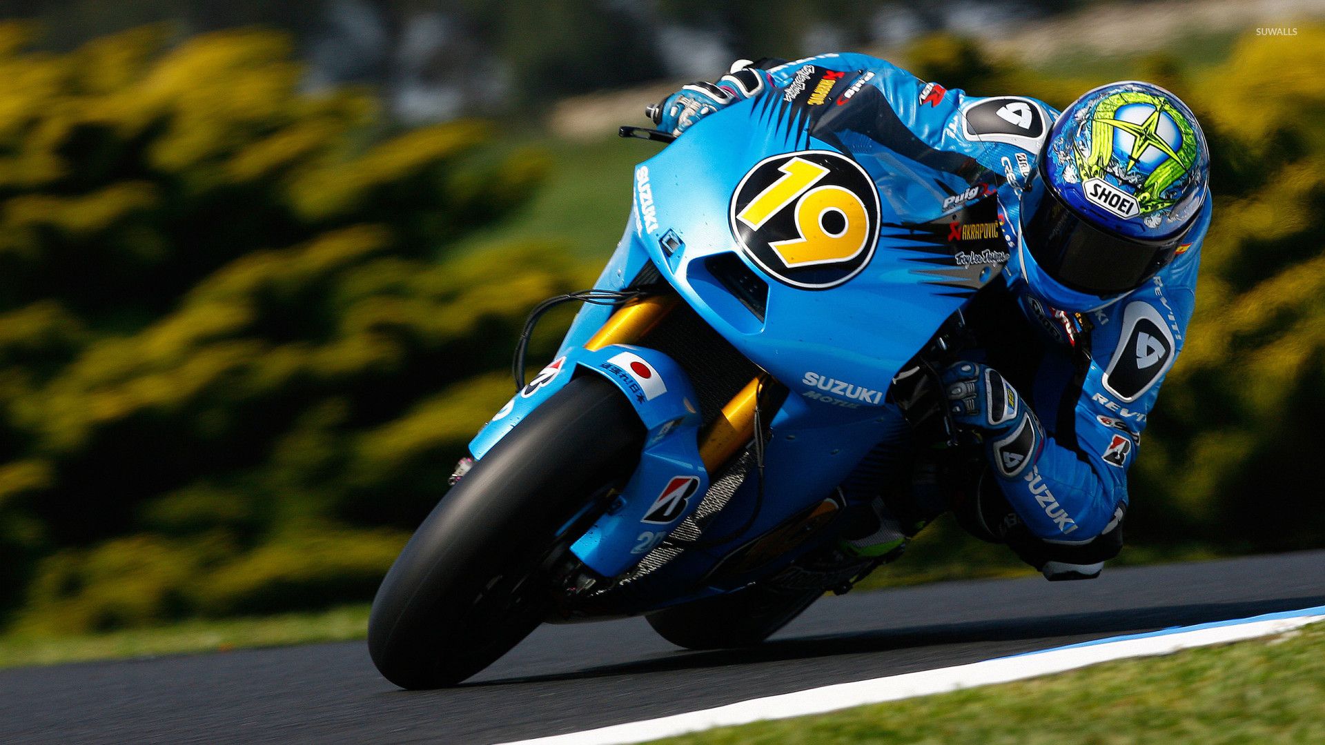 Moto Suzuki blu gara MotoGP, 1920x1080 Full HD, Laptop