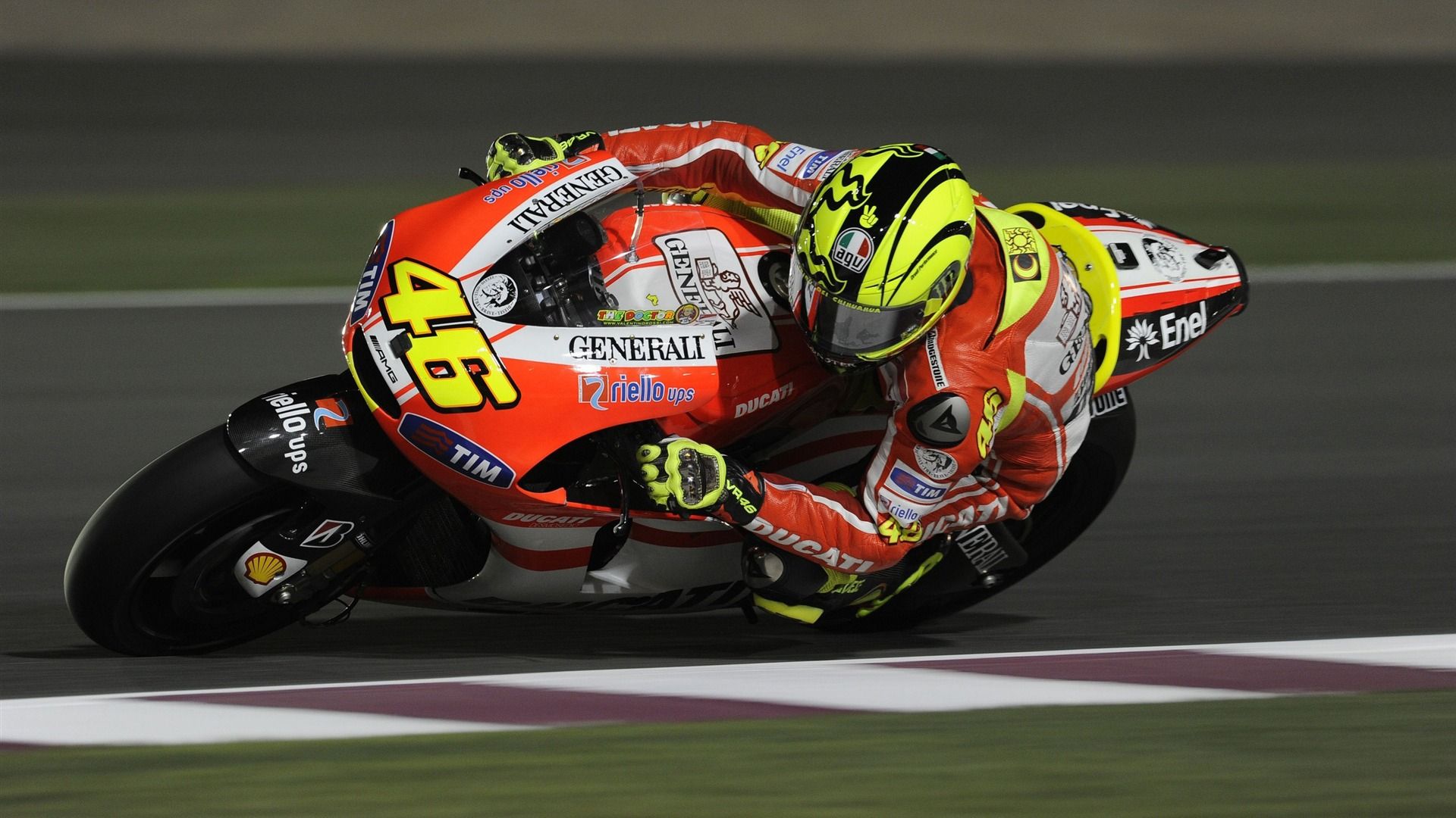 Valentino Rossi Ducati moto in curva, 1920x1080 1080p, Desktop