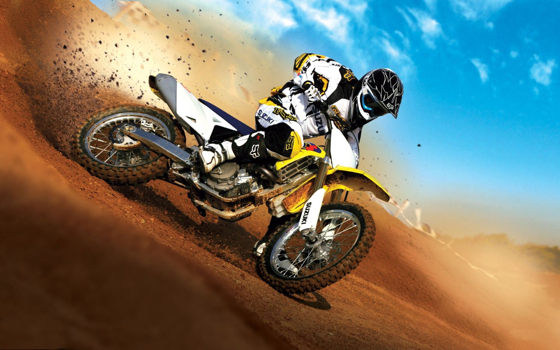 Moto Suzuki cross su sabbia, 1920x1200 Full HD+ WUXGA, Desktop