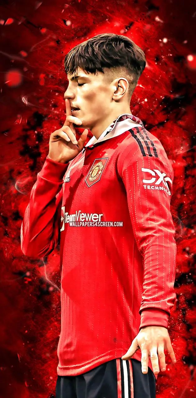 Calciatore Manchester United rosso, 630x1280 Verticale, Telefono
