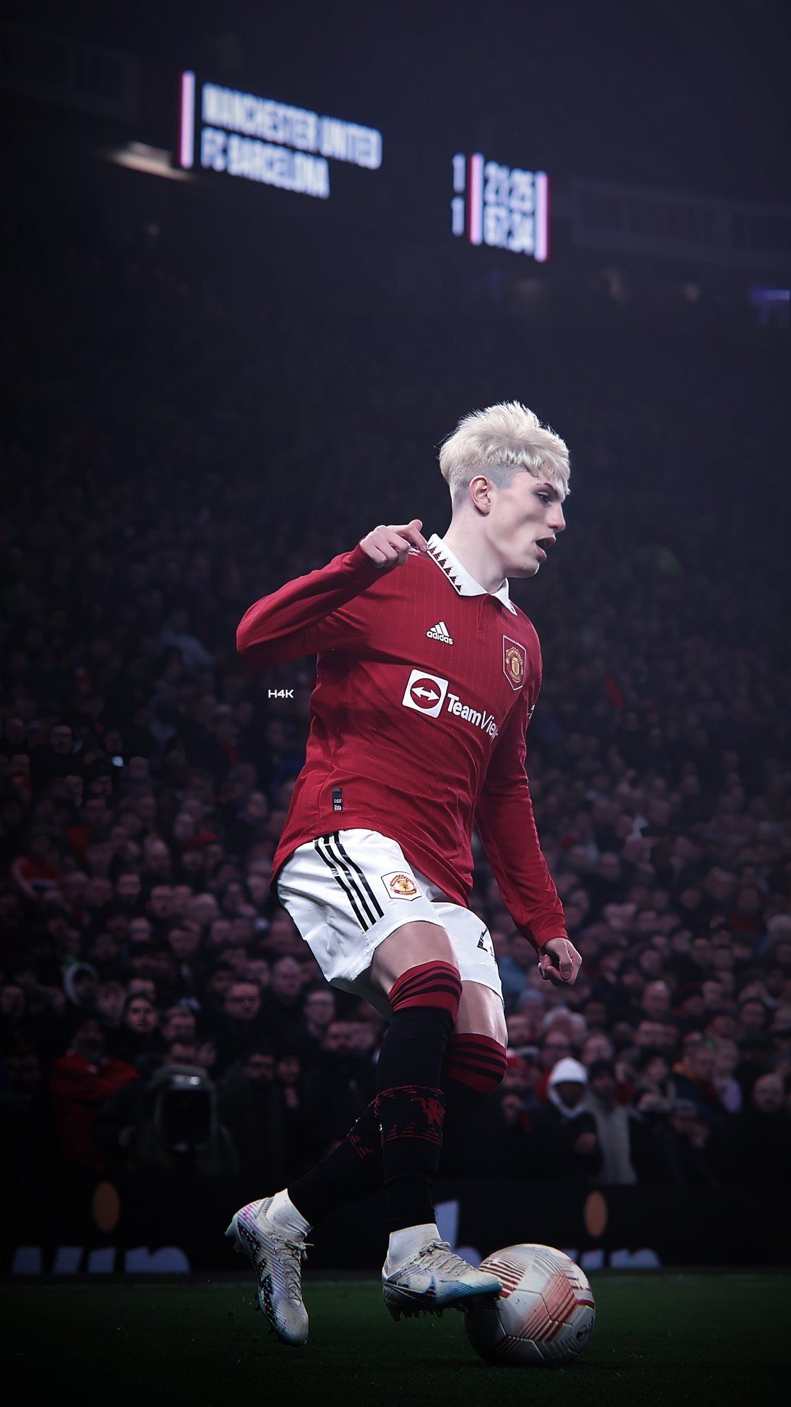 Calciatore Manchester United campo, 1152x2048 Verticale, Telefono