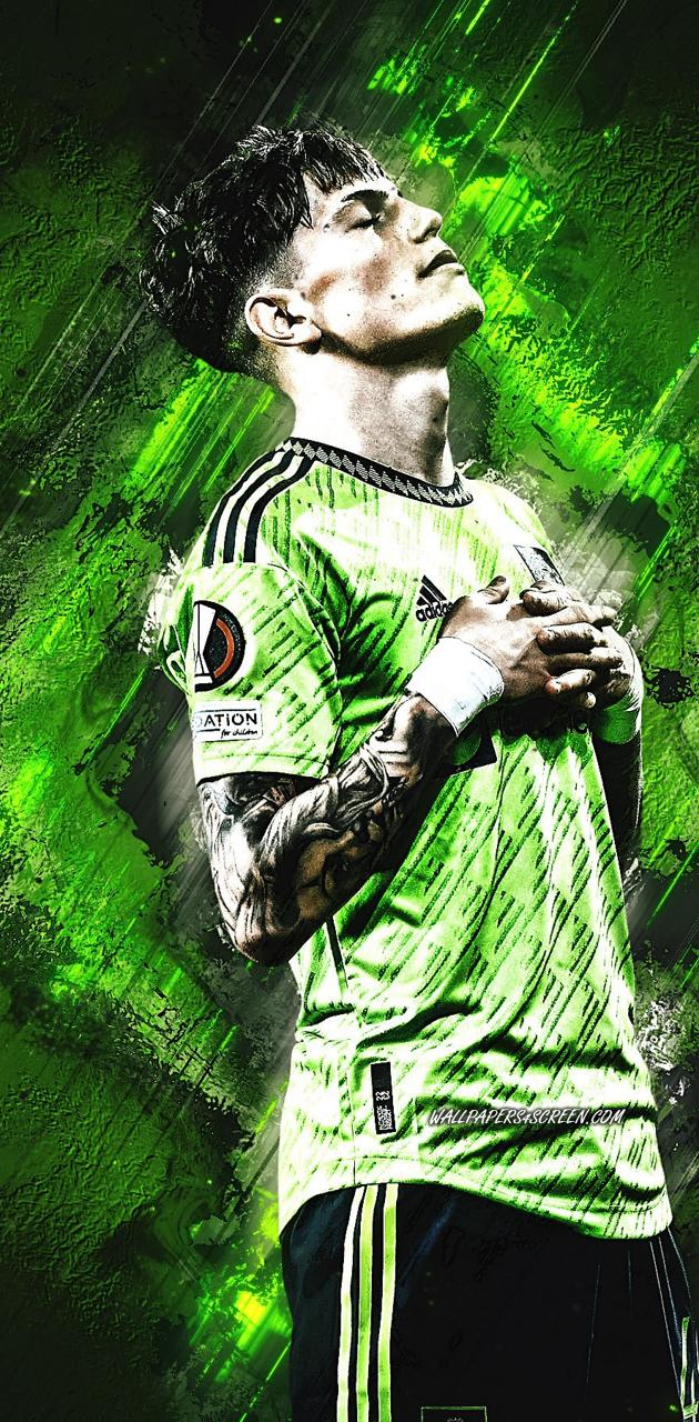 Calciatore maglia verde Manchester United, 630x1280 Verticale, OnePlus